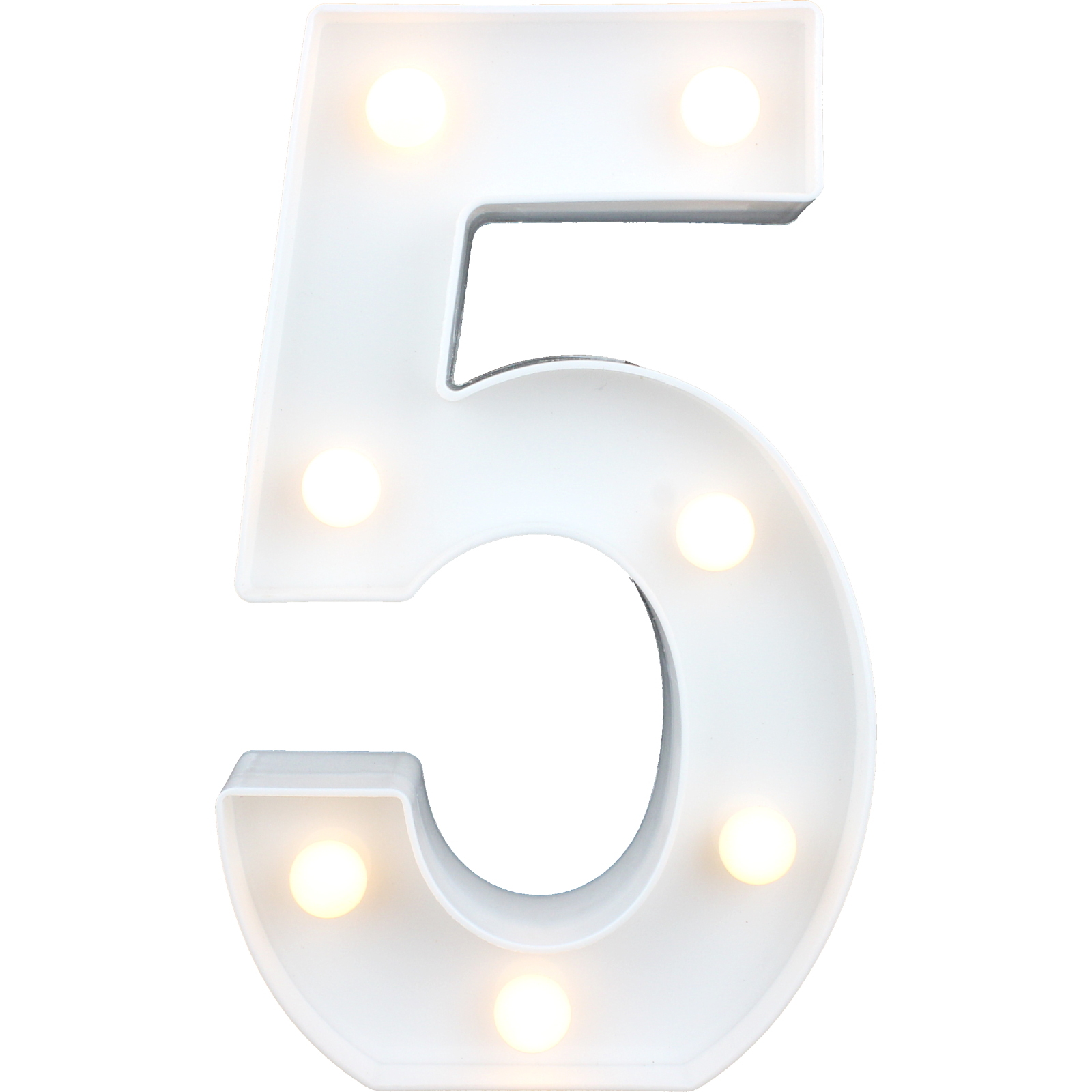 LED Light Up Number 5 White