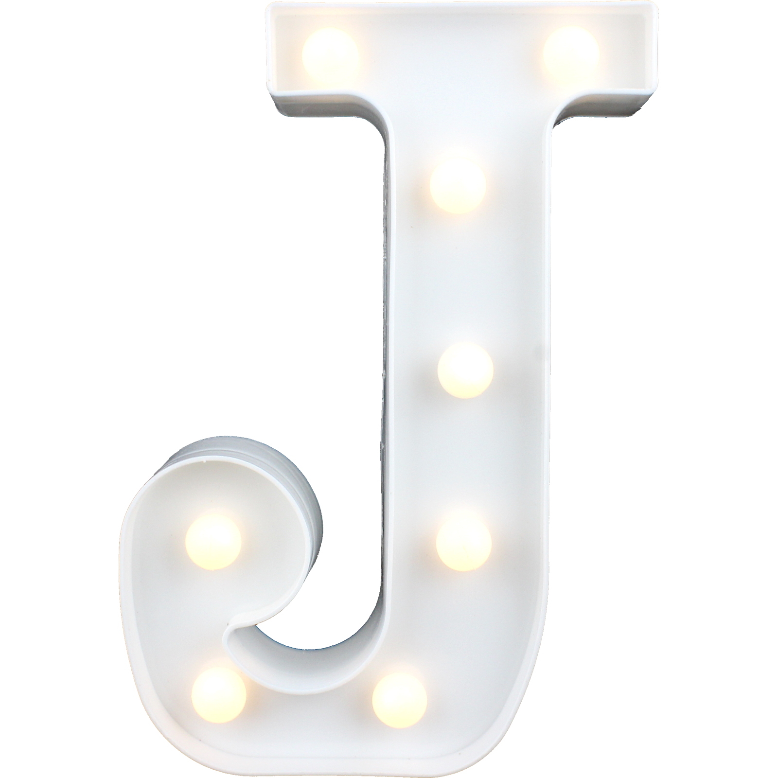 LED Light Up Letter J White