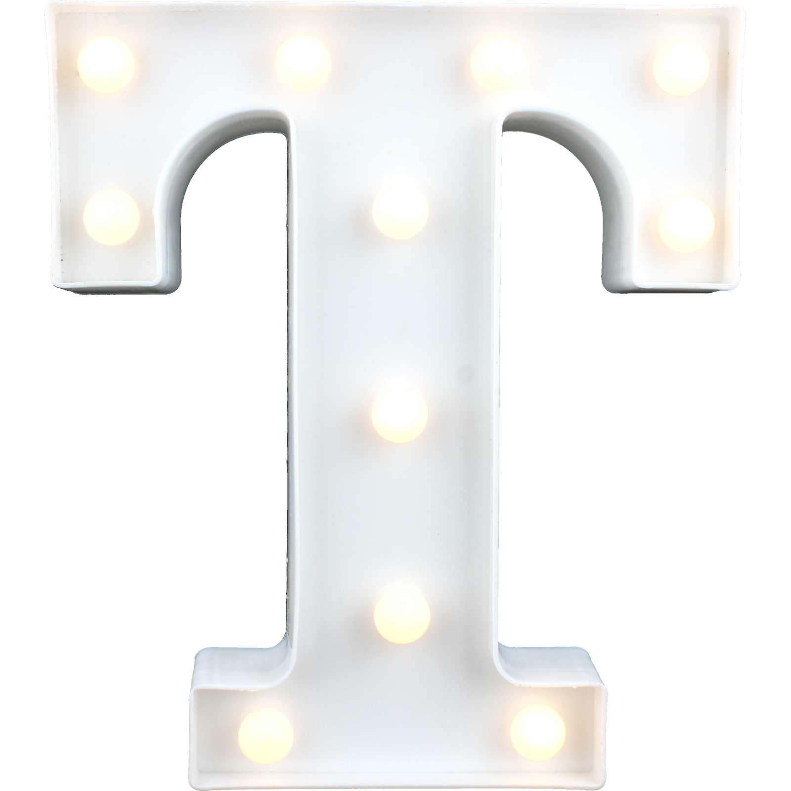 LED Light Up Letter T White