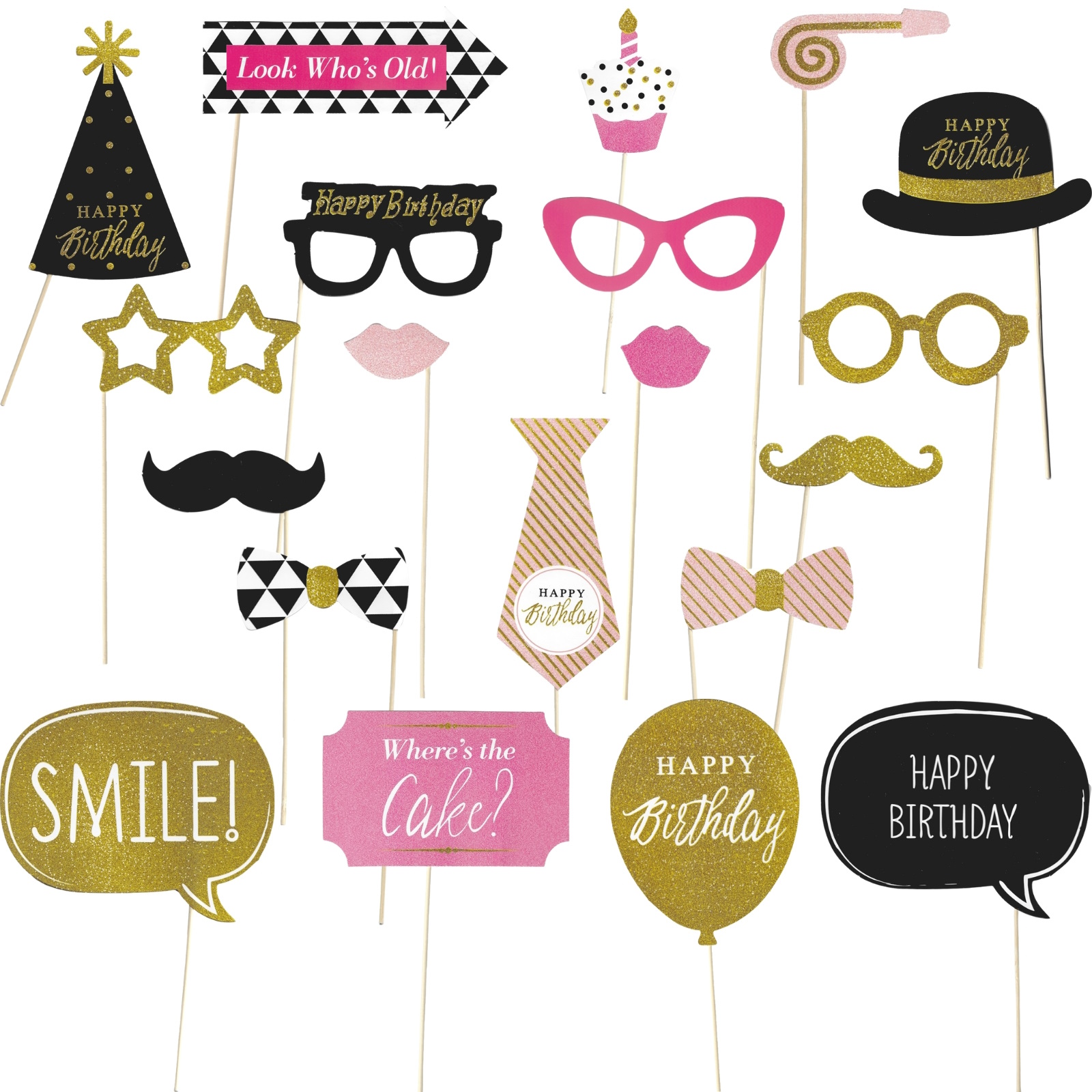 Happy Birthday Photo Props (Pack of 20)