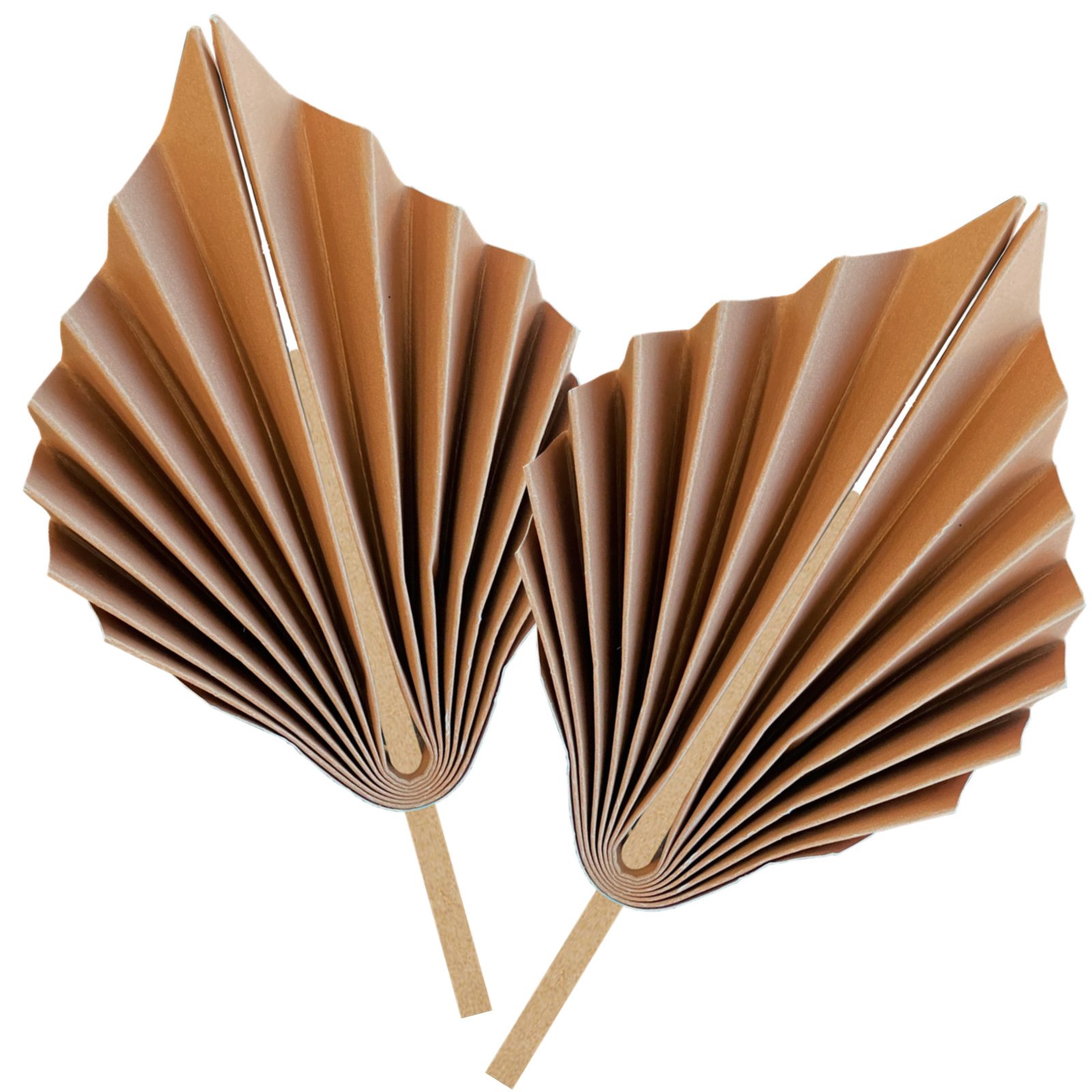 Acorn Paper Palm Leaf Fan Decorations (Pack of 2)