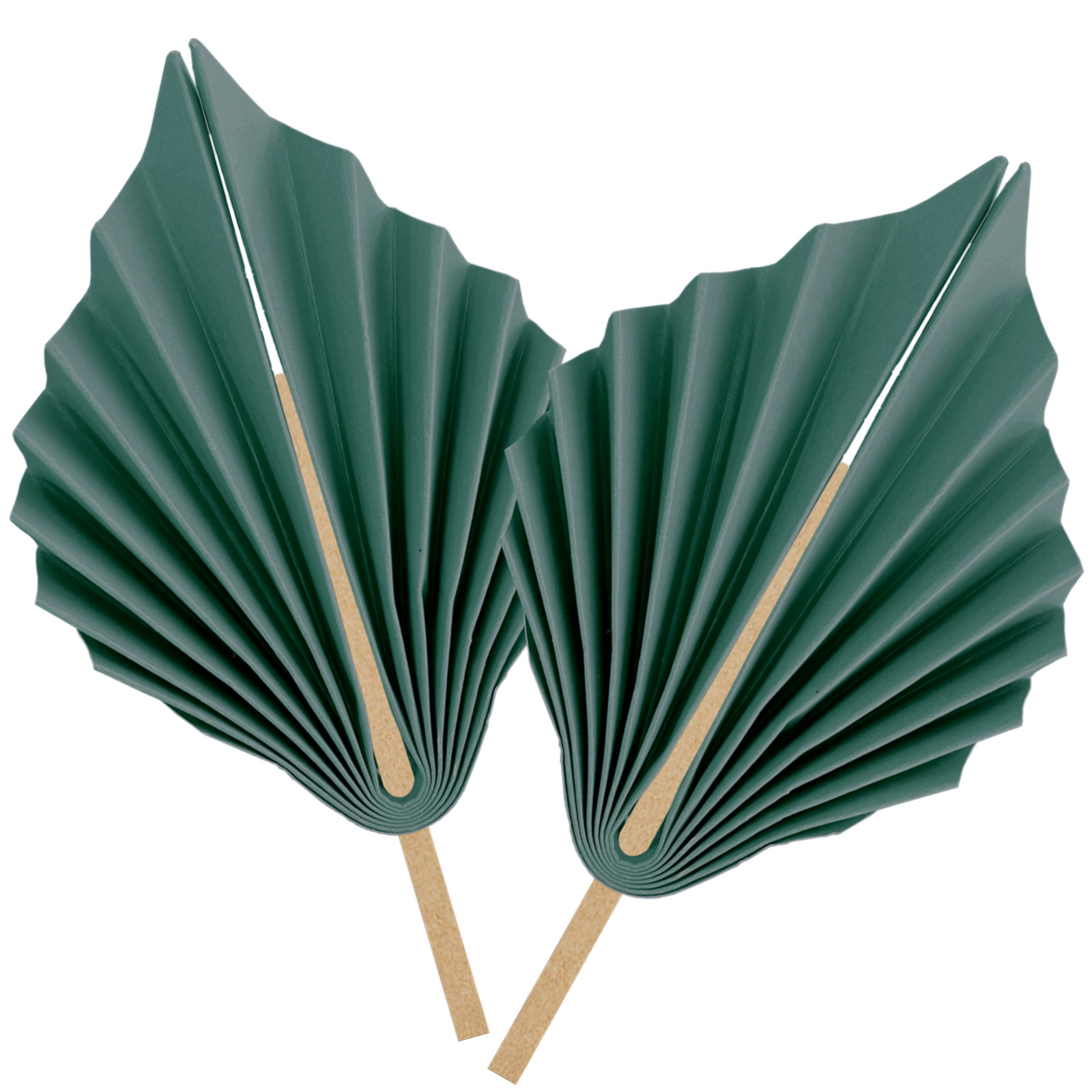 Sage Green Palm Leaf Paper Fan Decorations (Pack of 2)