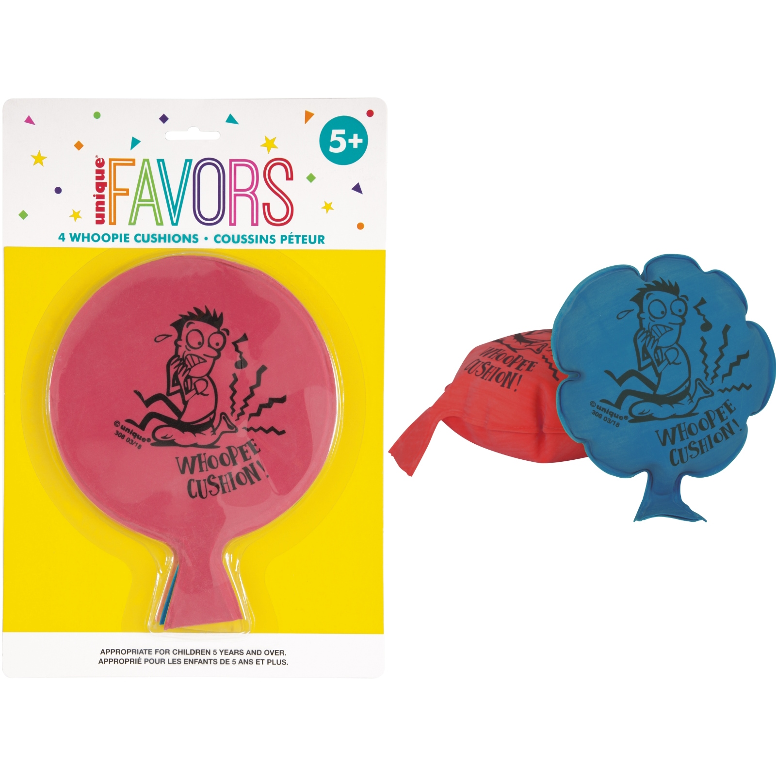 Red & Blue Self Inflating Whoopee Cushions (Pack of 4)