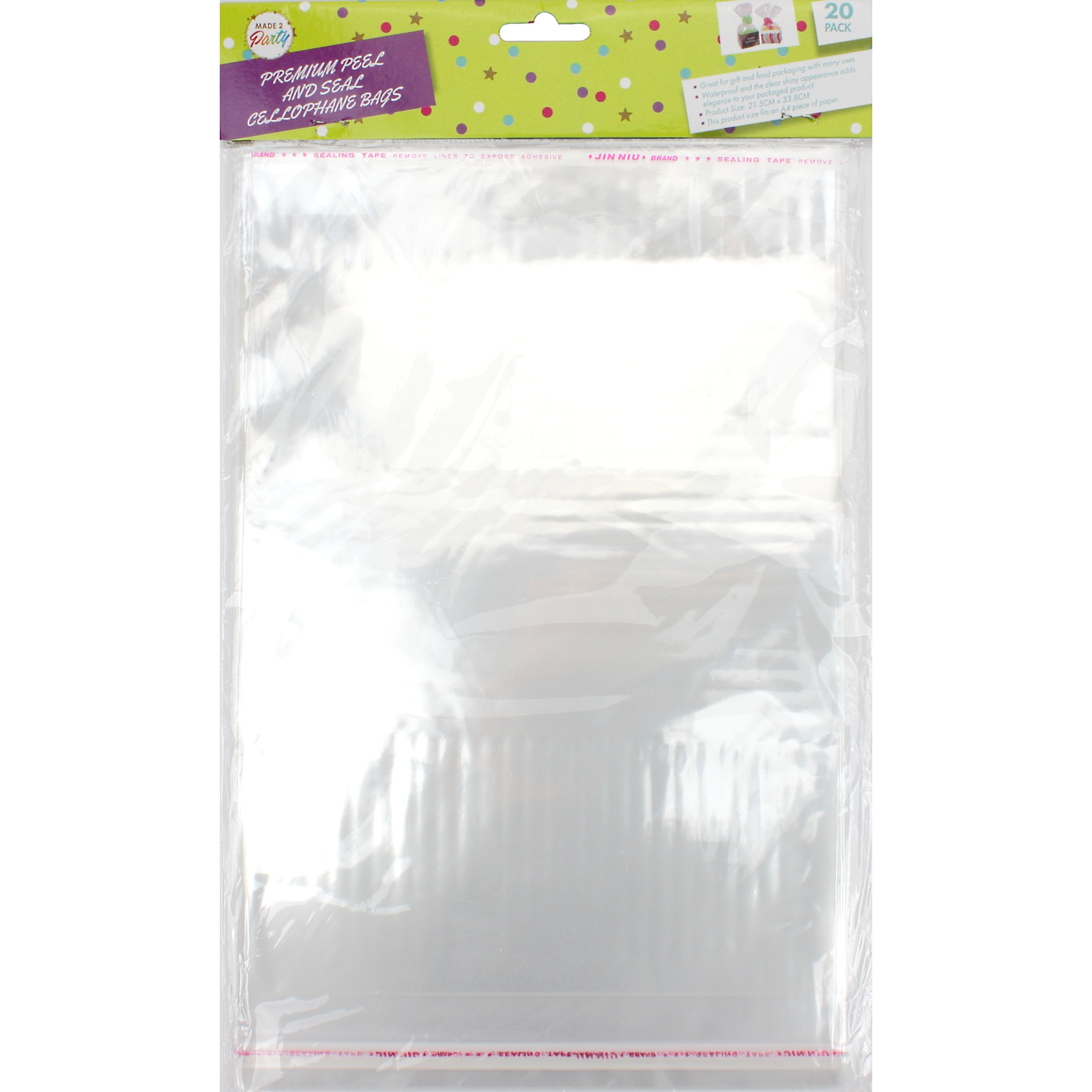 A4 Clear Peel and Seal Cello Bags (Pack of 20)