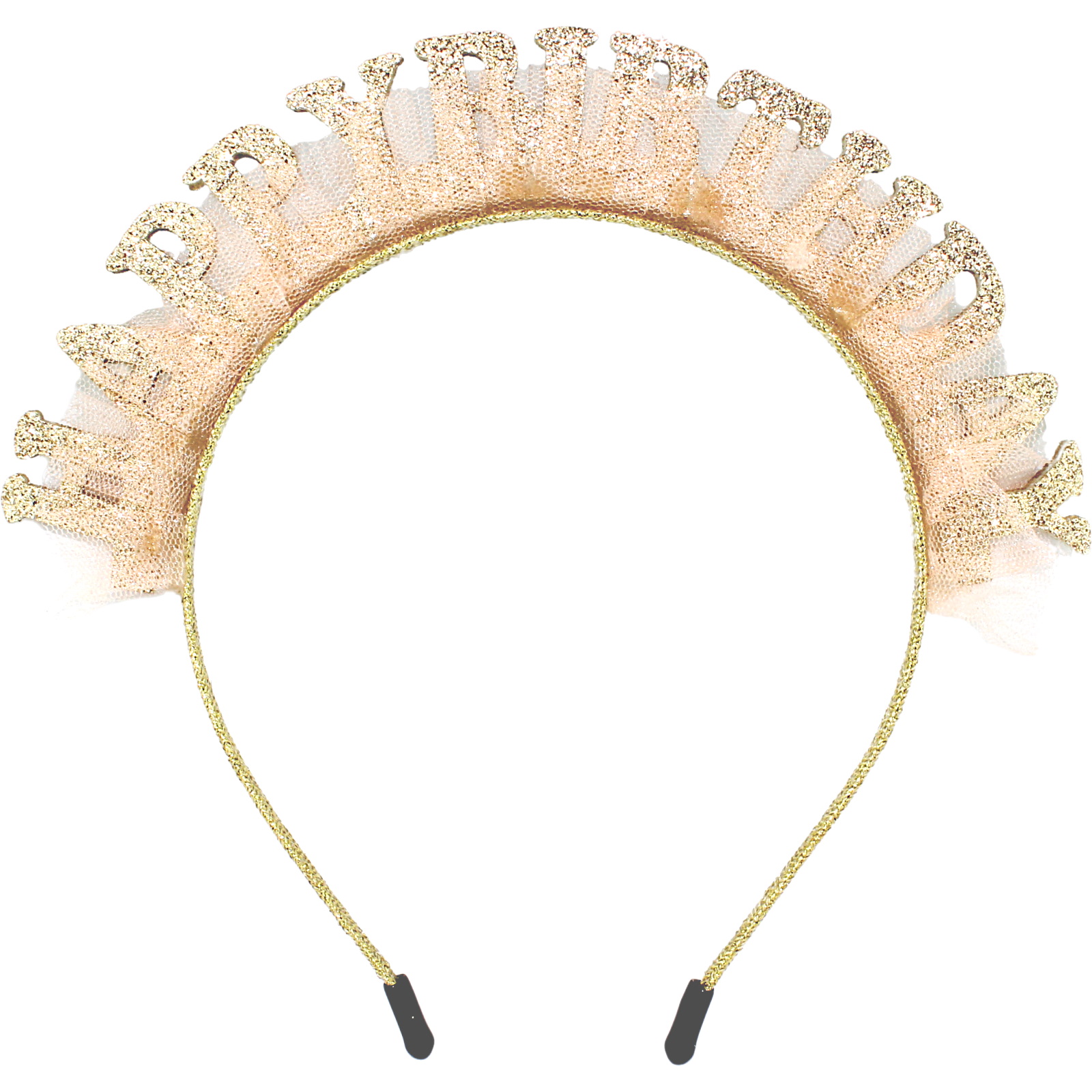 Gold Glitter Happy Birthday Headband
