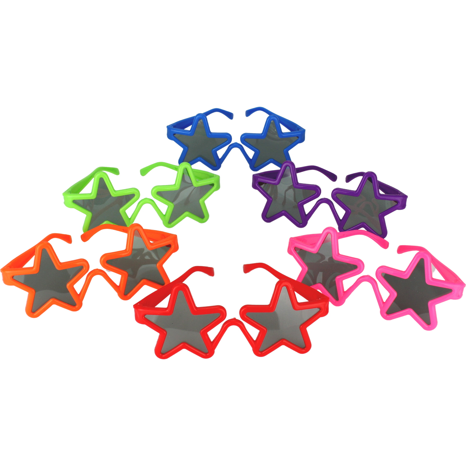 Assorted Coloured Star Glasses (Pack of 12)