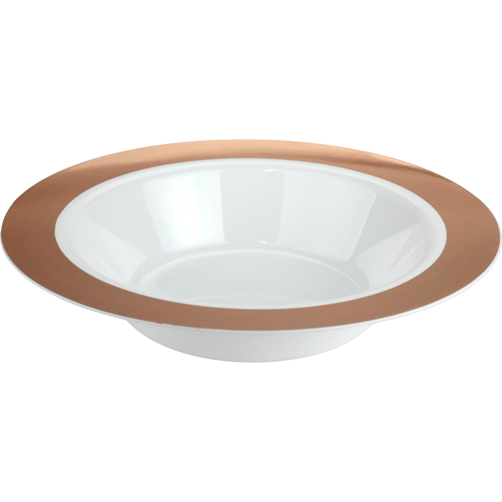 Rose Gold Trim Plastic Bowls (Pack of 6)