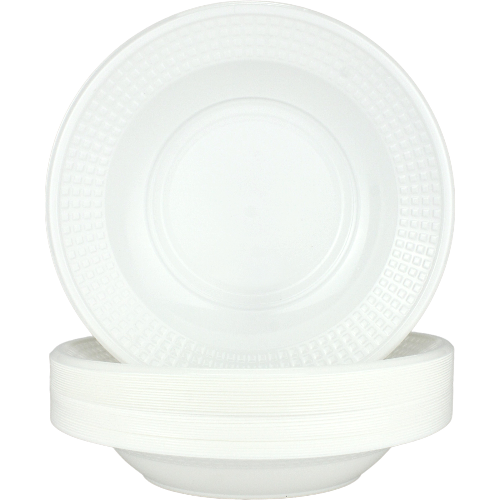 Reusable White Plastic Bowls (Pack of 30) 