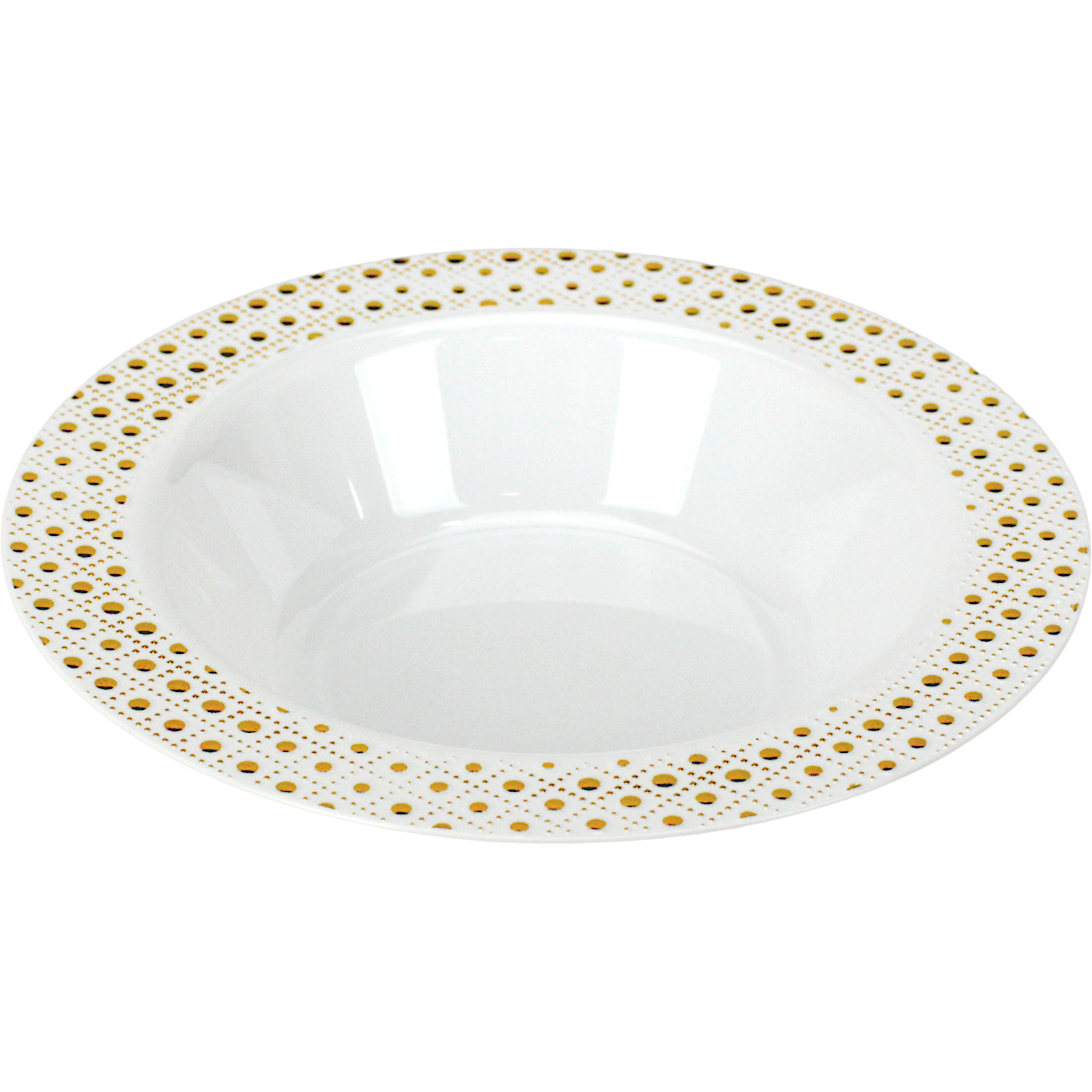 Gold Embossed Dot Trim Plastic Bowls (Pack of 6)