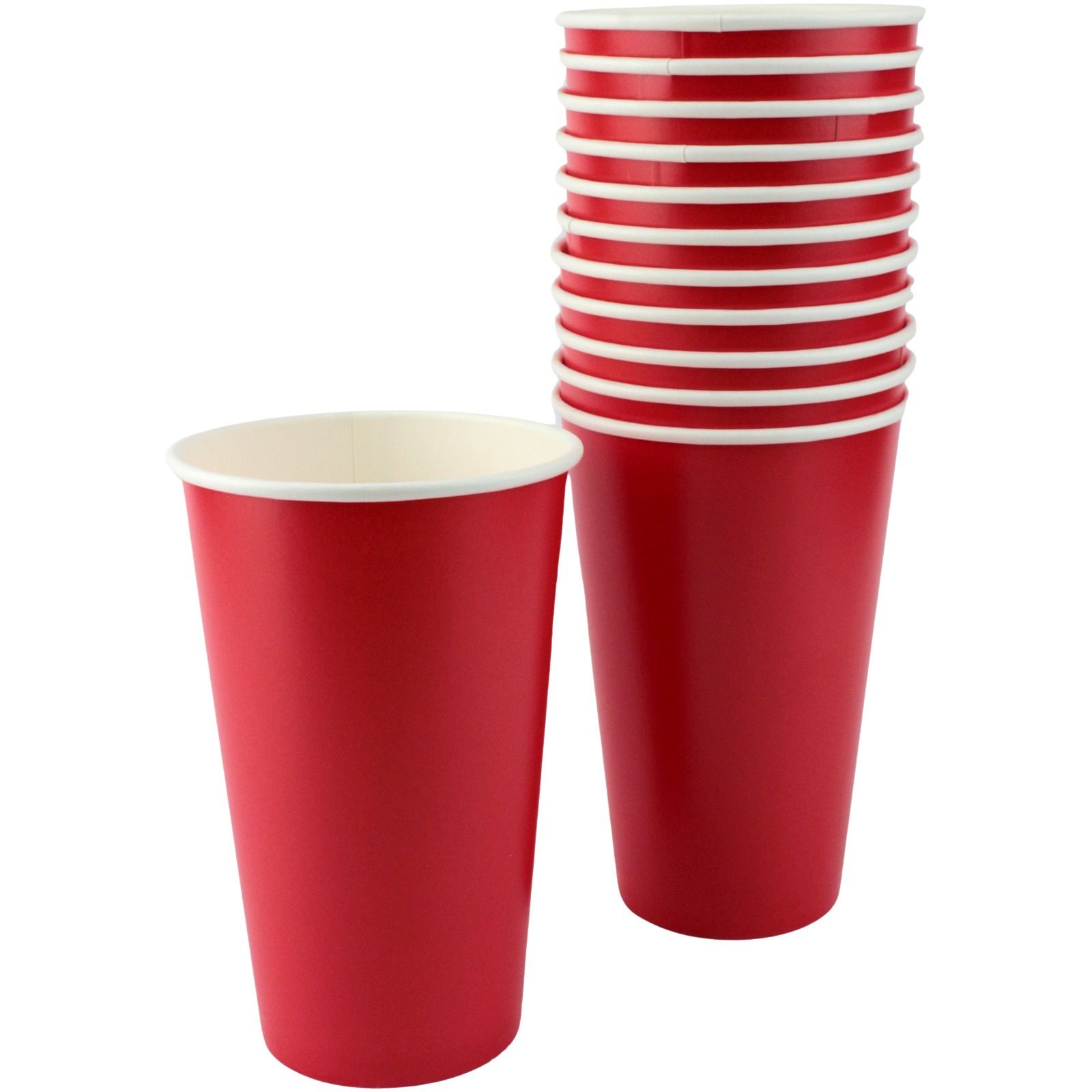 Red Tall Paper Cups 453ml (Pack of 12) 