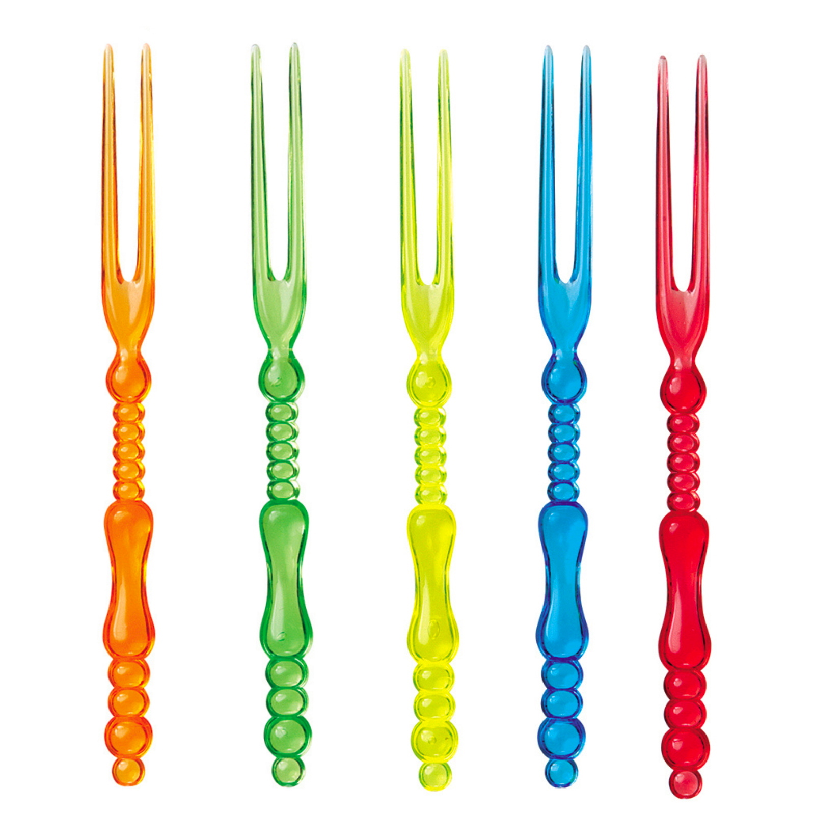 Coloured Plastic Cocktail Forks (Pack of 25)
