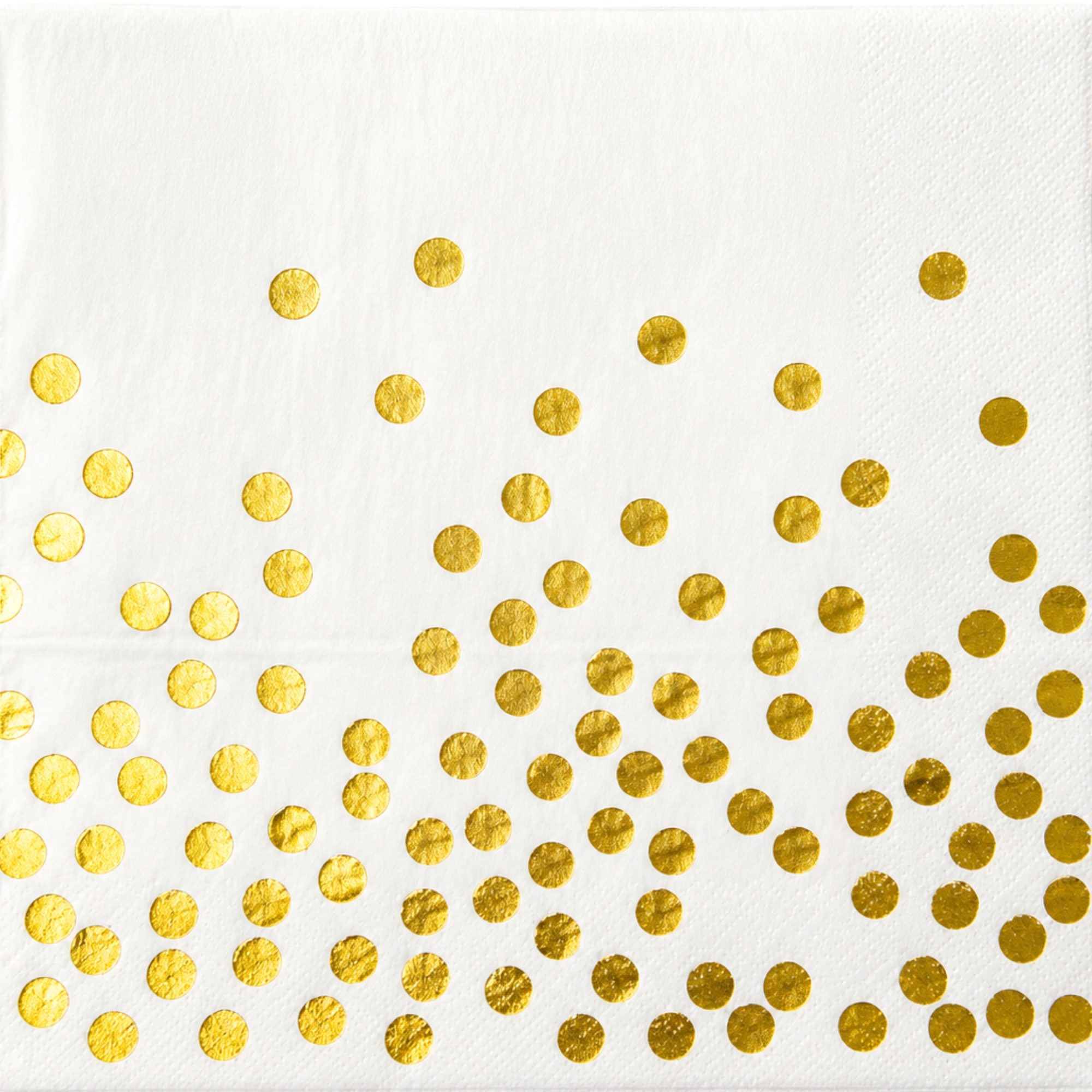 White and Gold Confetti Large Napkins / Serviettes (Pack of 20) 