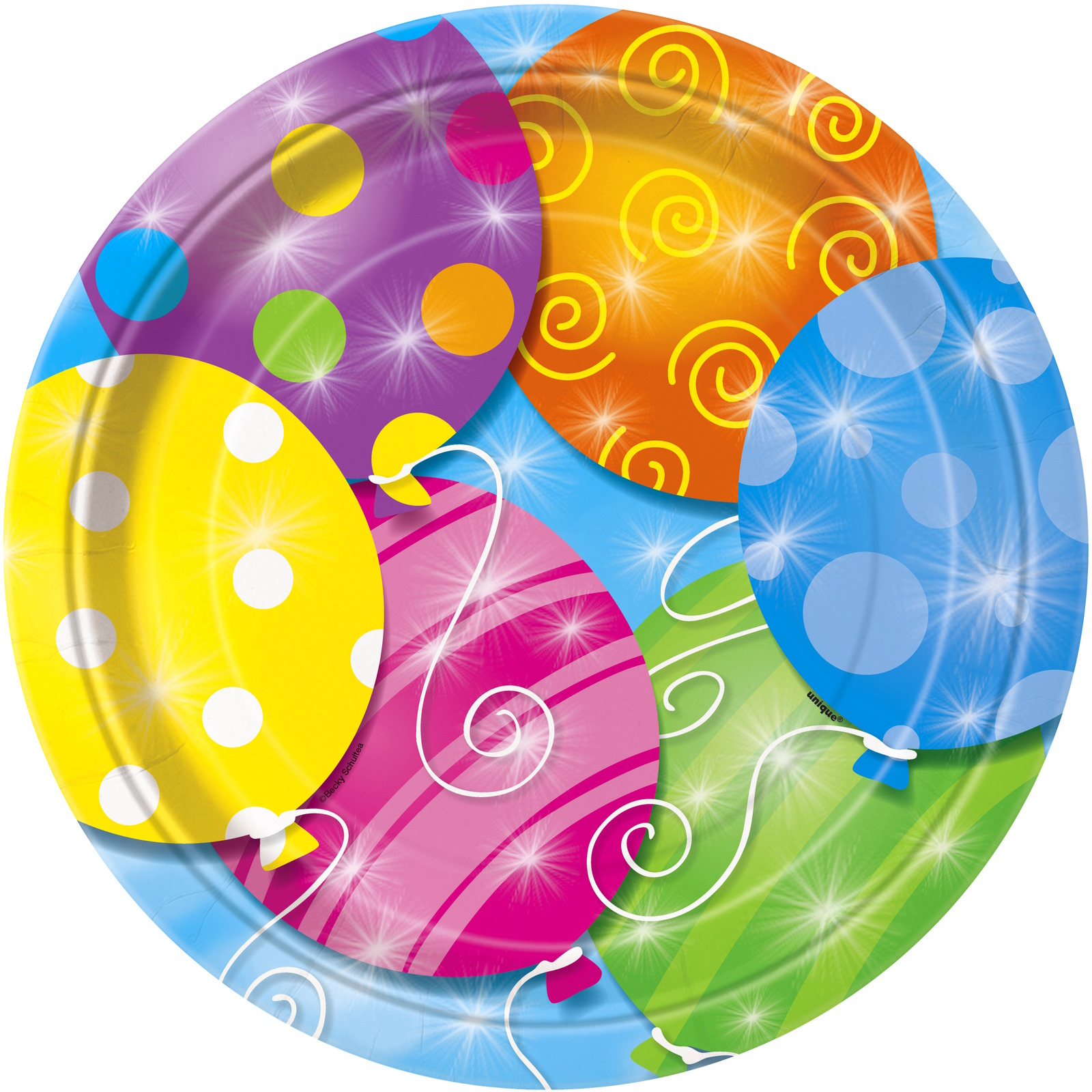 Twinkle Balloons Large Paper Plates (Pack of 8)