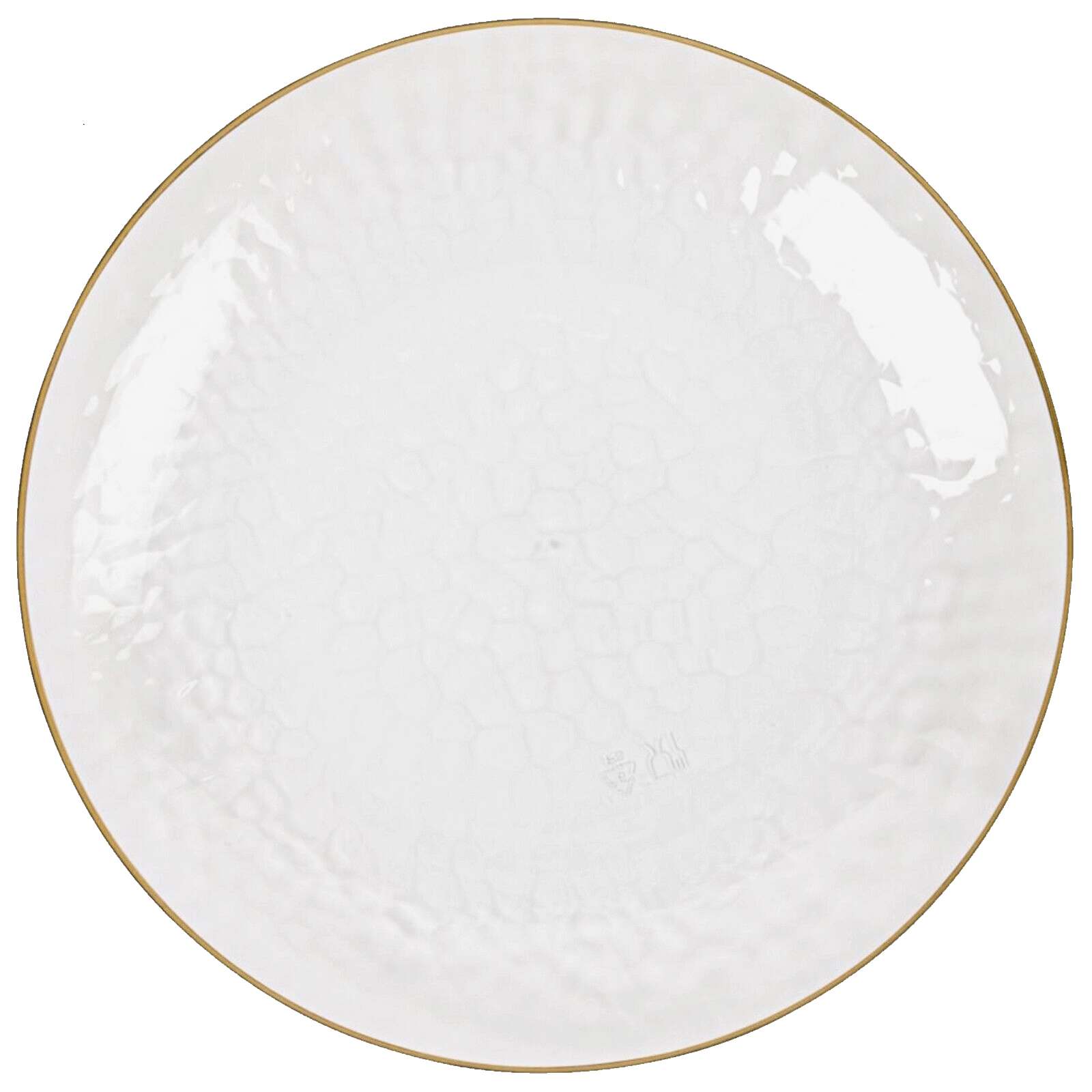 Clear Dimple With Gold Trim Plastic Plates 23cm (Pack of 10)