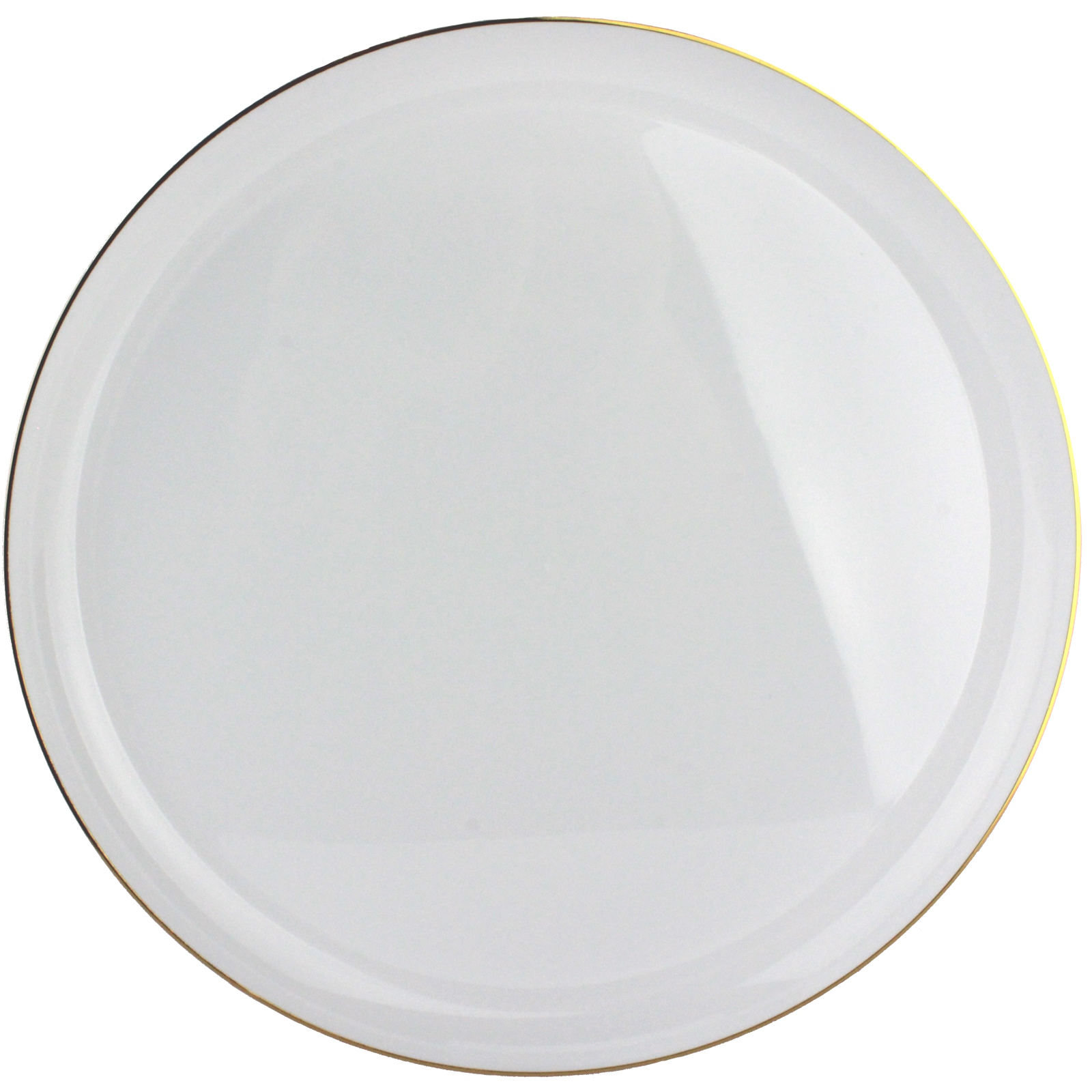 White With Gold Trim Plastic Plates 21cm (Pack of 10) 