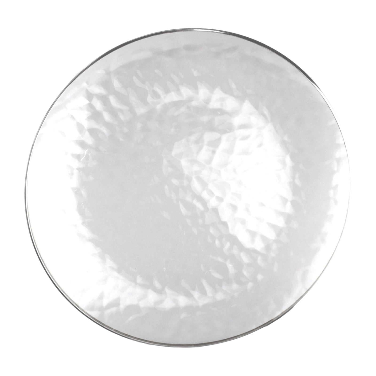 Clear Dimple With Silver Trim Plastic Plates 18cm (Pack of 10) 