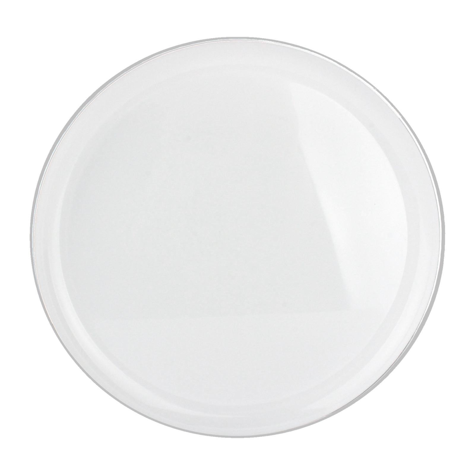 White With Silver Trim Plastic Plates 16cm (Pack of 10) 
