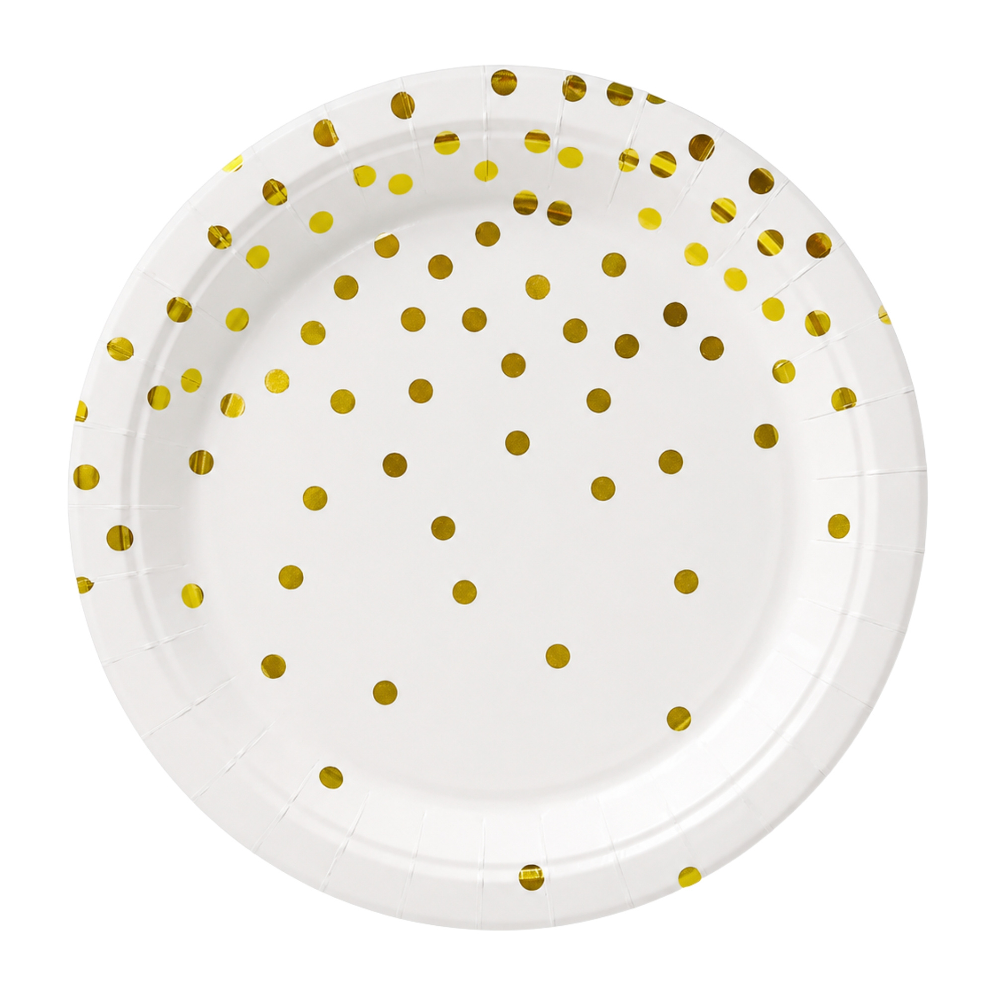 White and Gold Confetti Small Paper Plates (Pack of 12) 