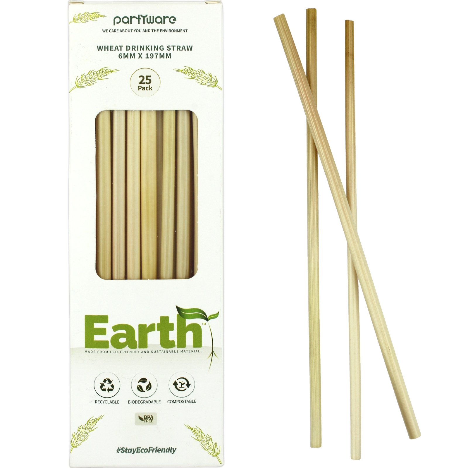 Earth Wheat Straws (Pack of 25)