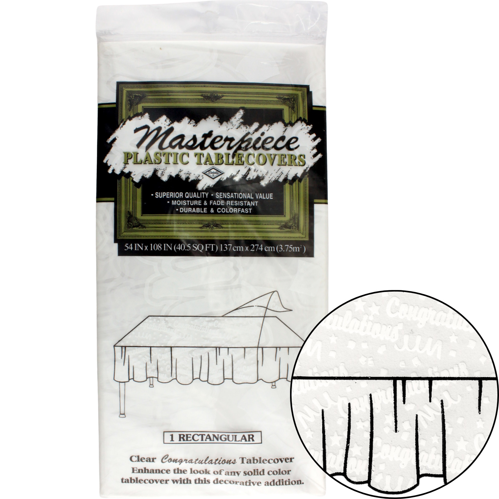 Congratulations Clear Plastic Tablecloth 