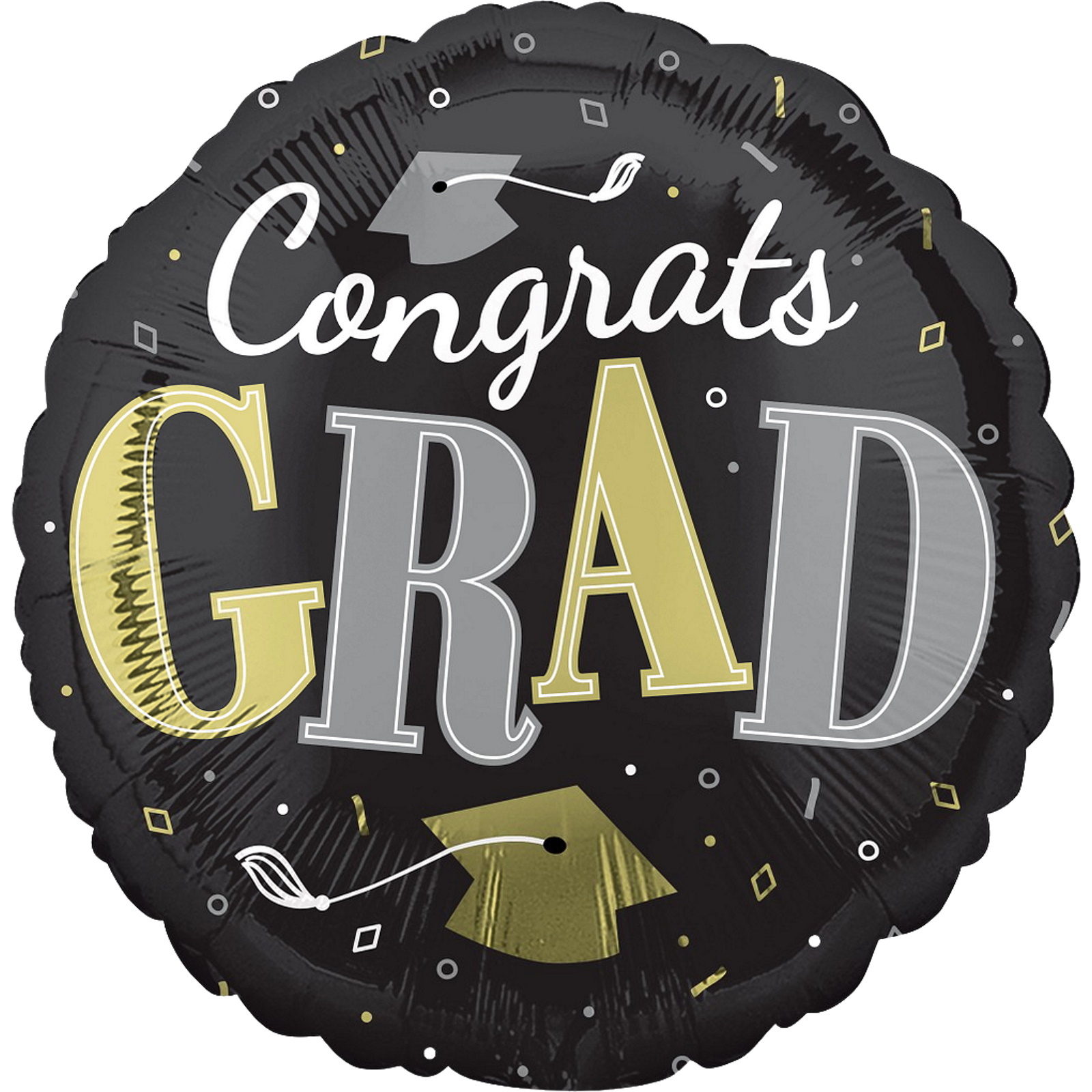 Congrats Grad Round Foil Helium Balloon 43cm