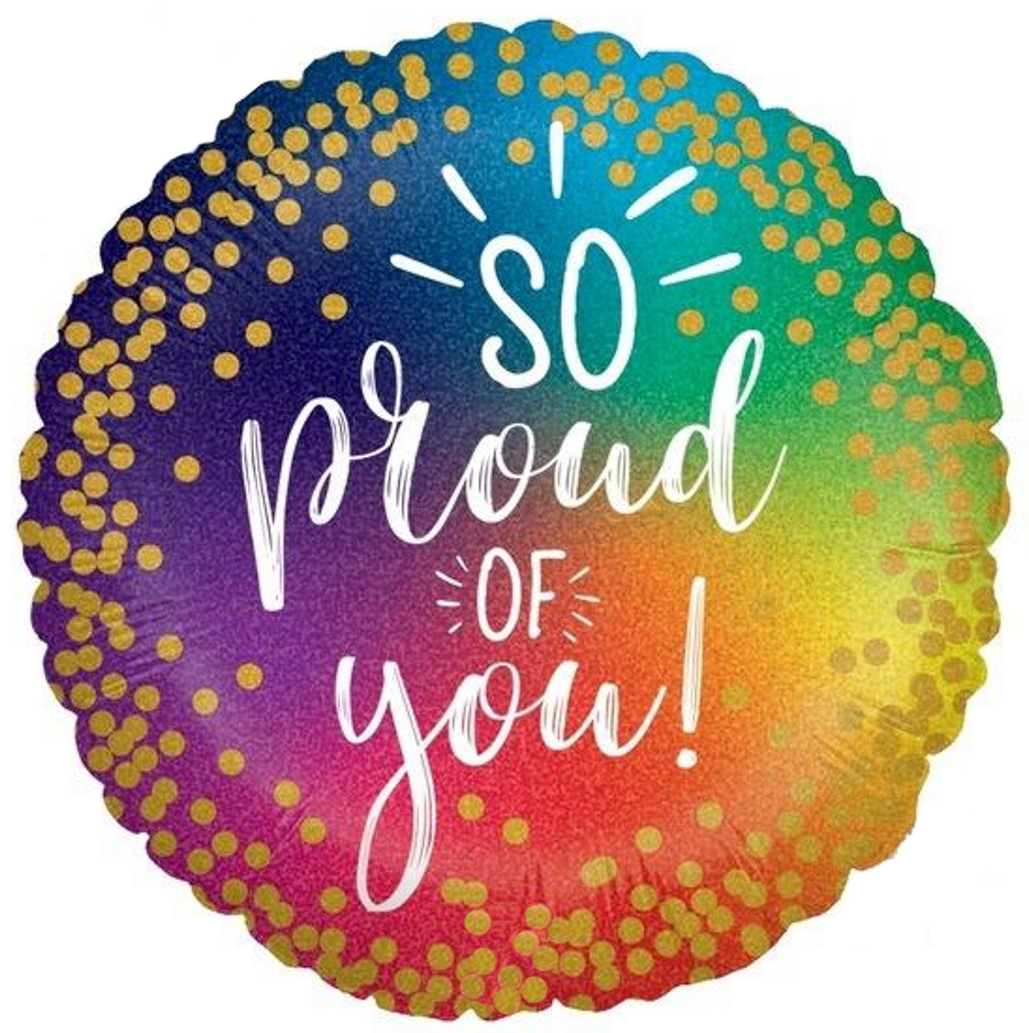 Rainbow Graduation Glitter Holographic Helium Balloon 46cm