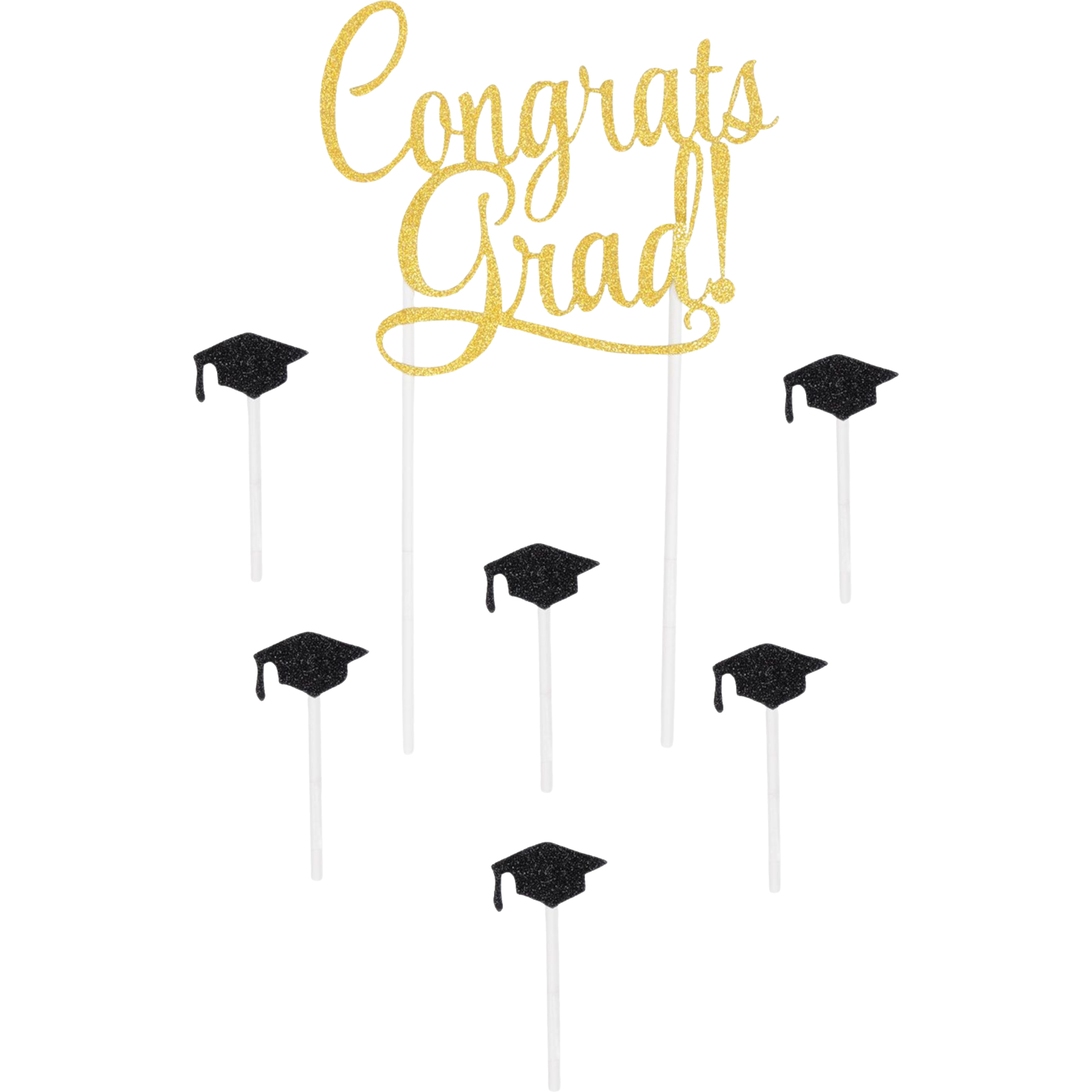 Congrats Grad Cake Toppers (Pack of 7) 