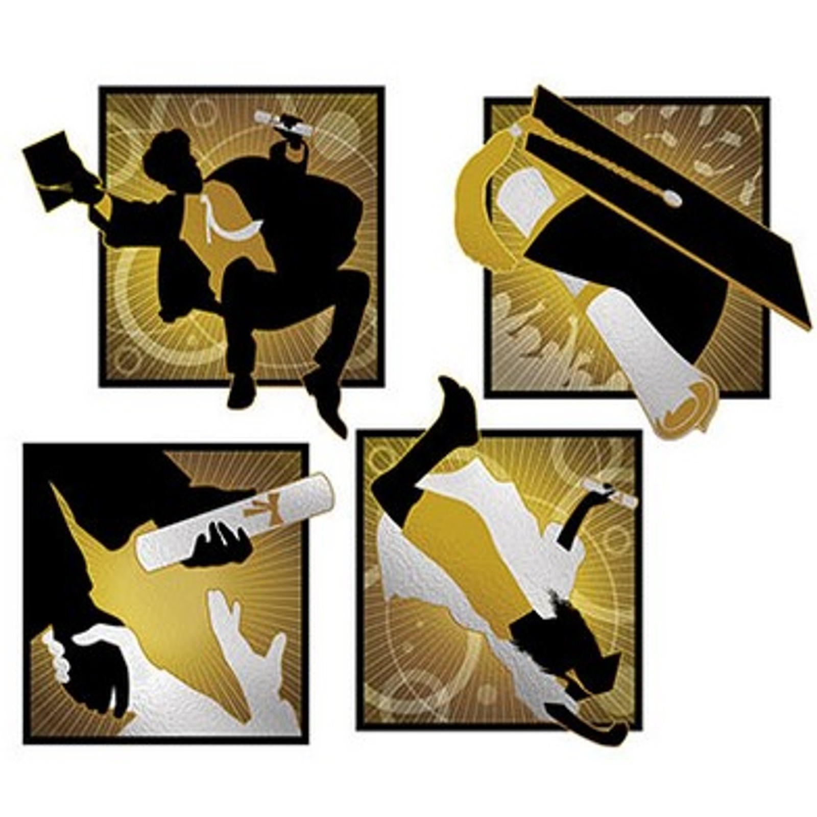 Graduation Foil Cutout Wall Decorations (Pack of 4)