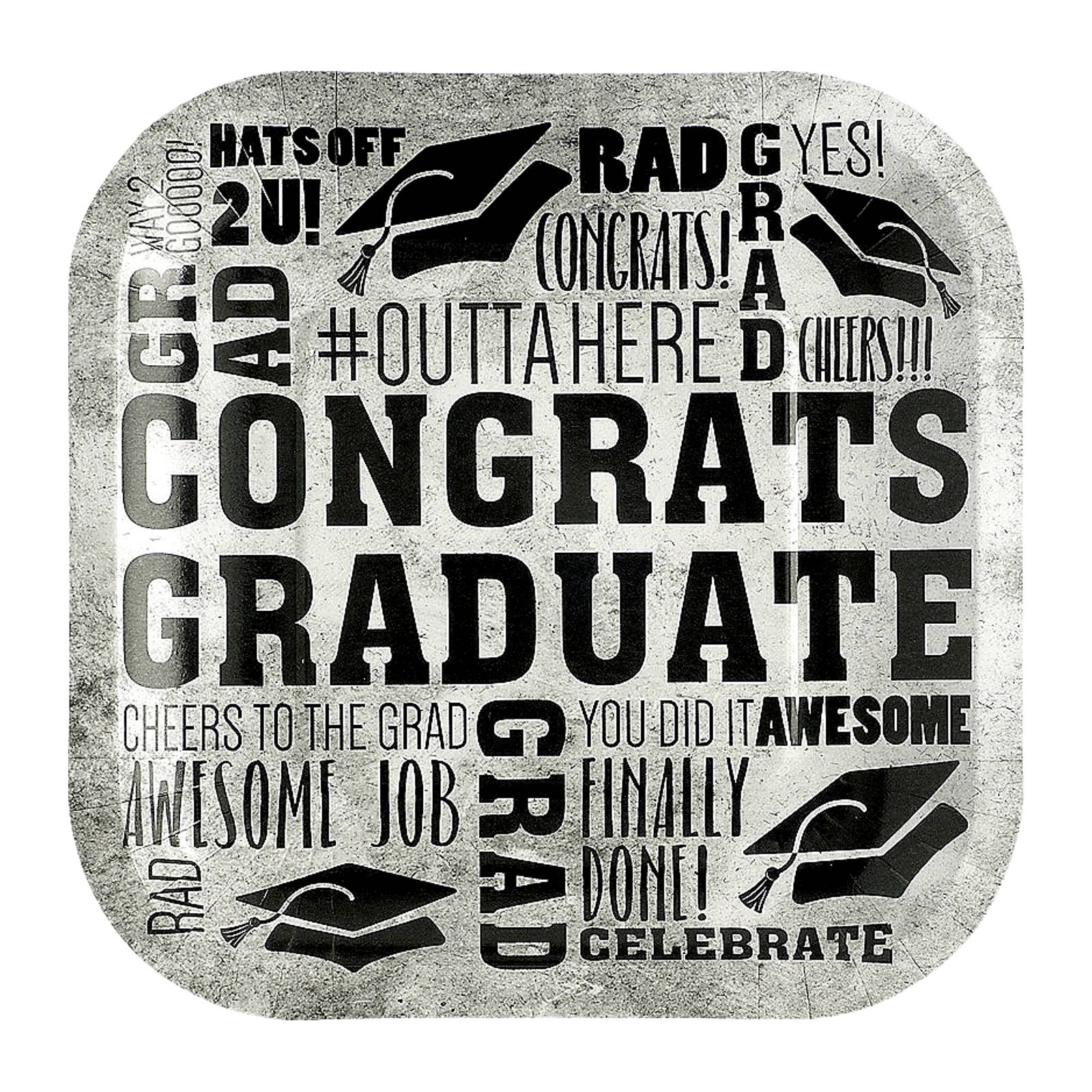 Rad Grad Small Square Paper Plates (Pack of 8)
