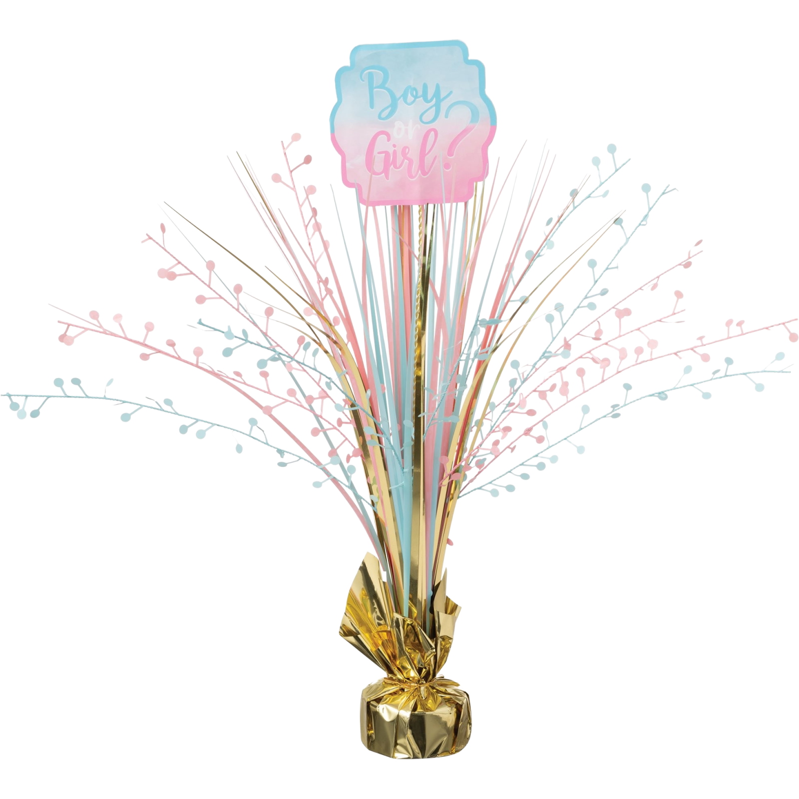 The Big Reveal Boy or Girl Foil Spray Centrepiece