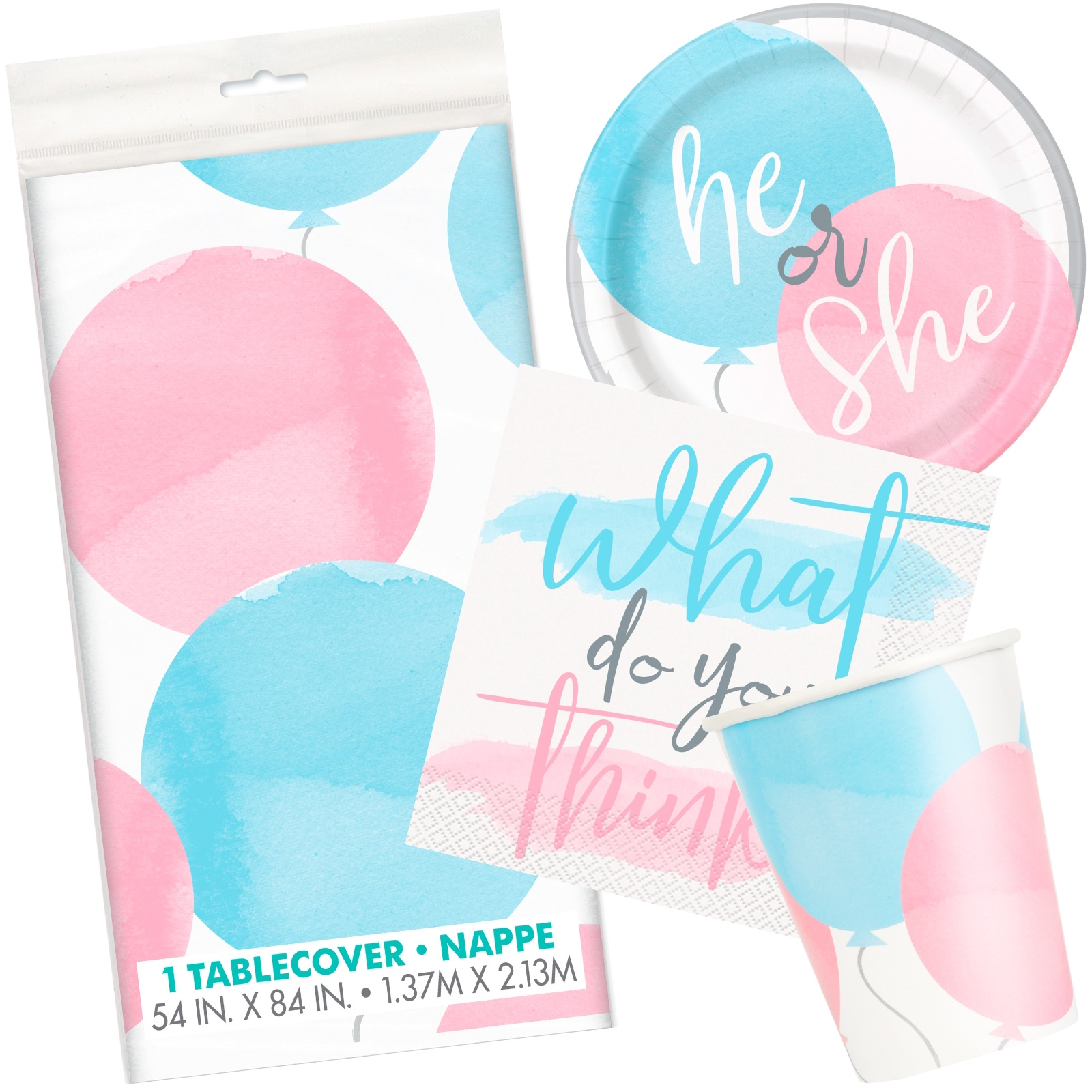 Gender Reveal Party Starter Set (For 8 Guests)