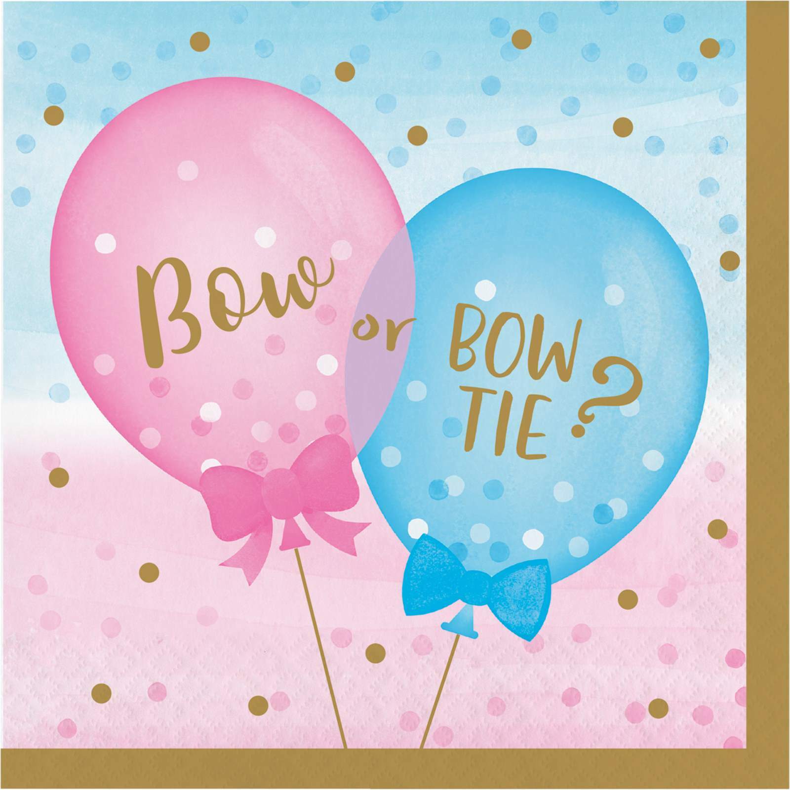Gender Reveal Balloons Large Napkins / Serviettes (Pack of 16)
