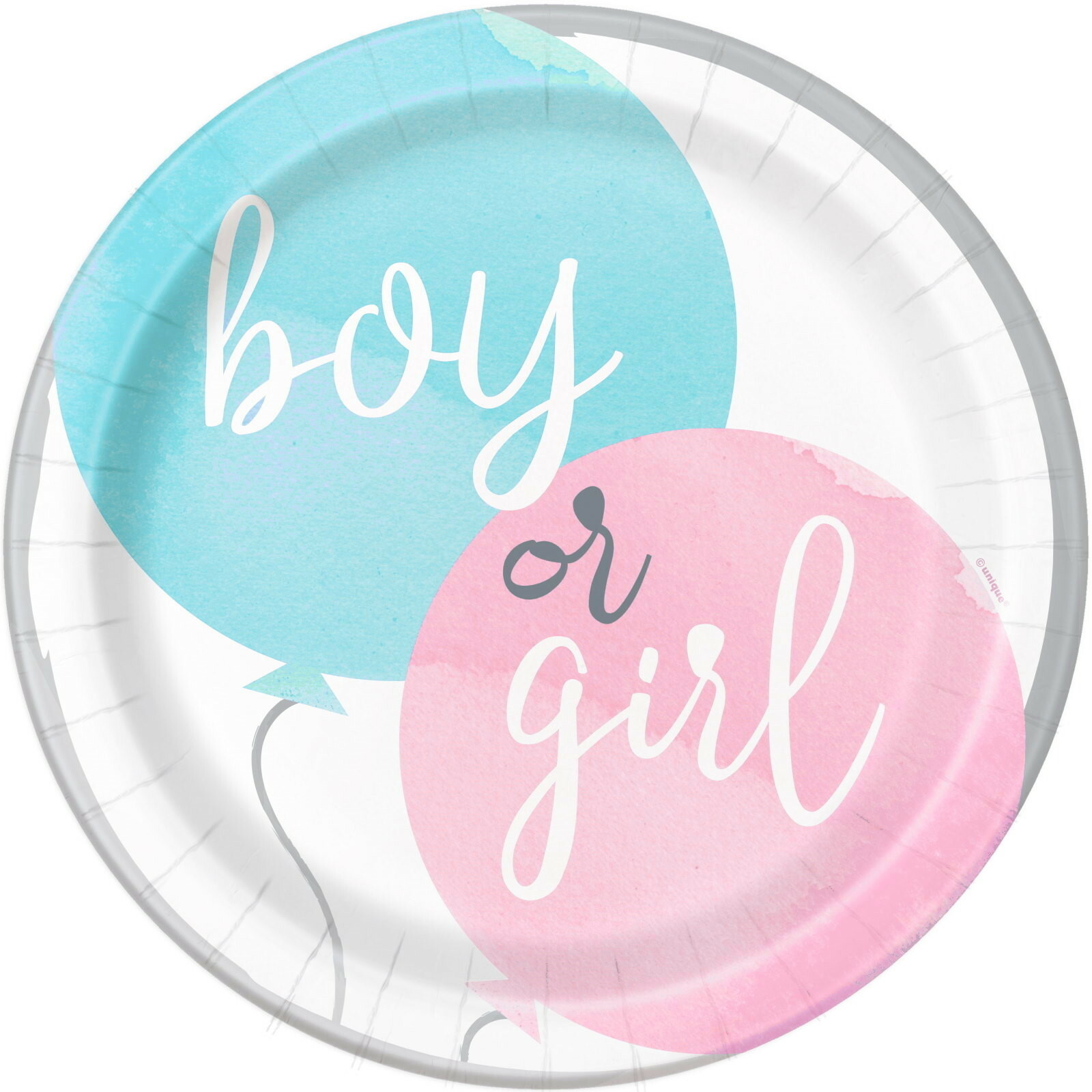 Gender Reveal Party Large Paper Plates (Pack of 8)