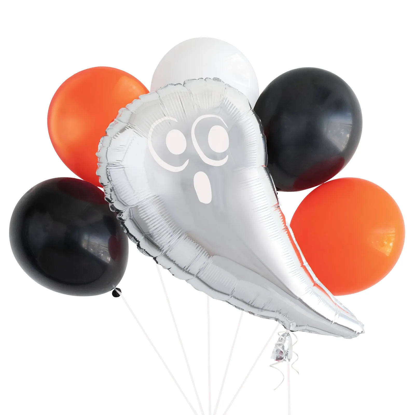 Bats & Boos Silver Ghost Helium Balloon Bouquet