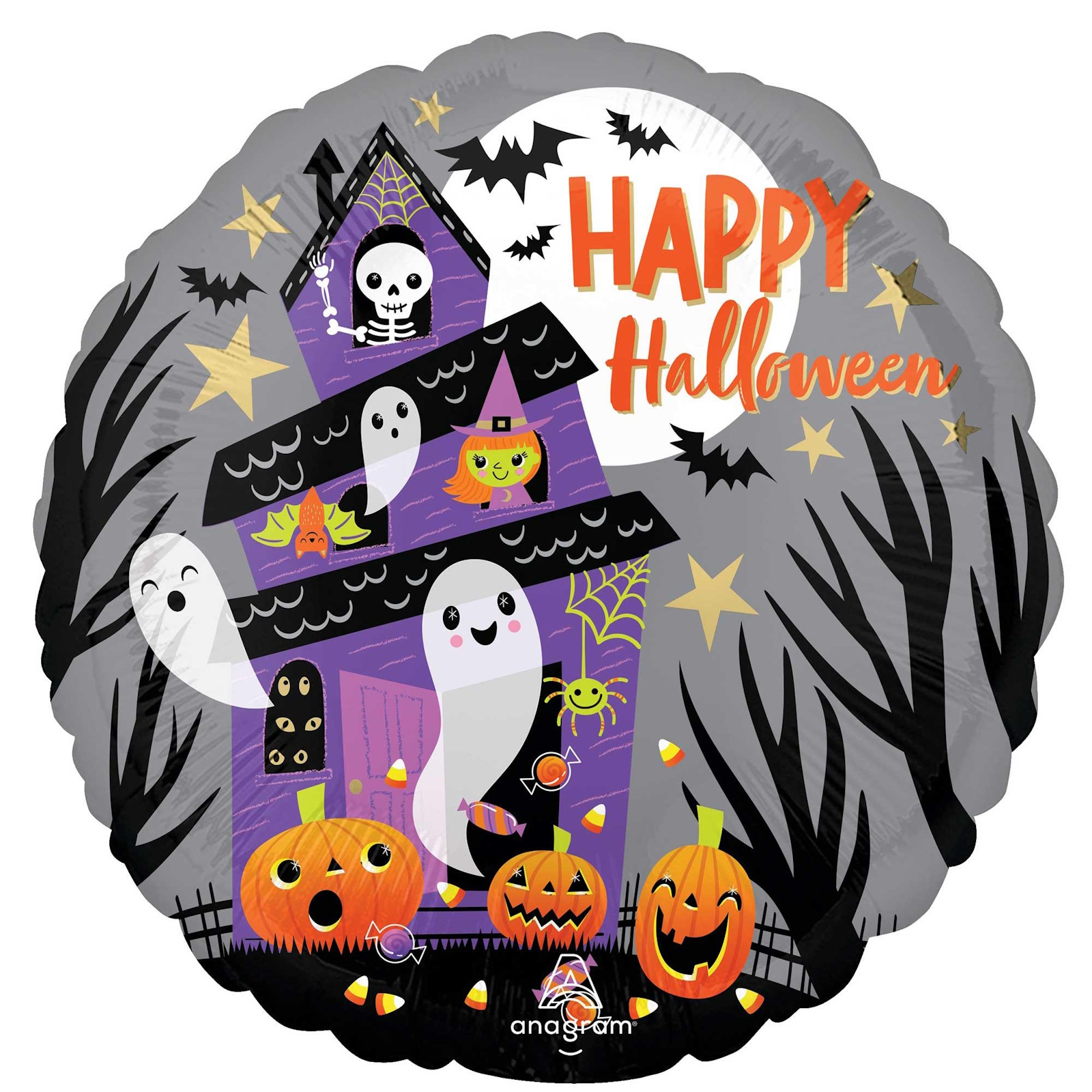 Happy Halloween Haunted House 45cm Foil Balloon