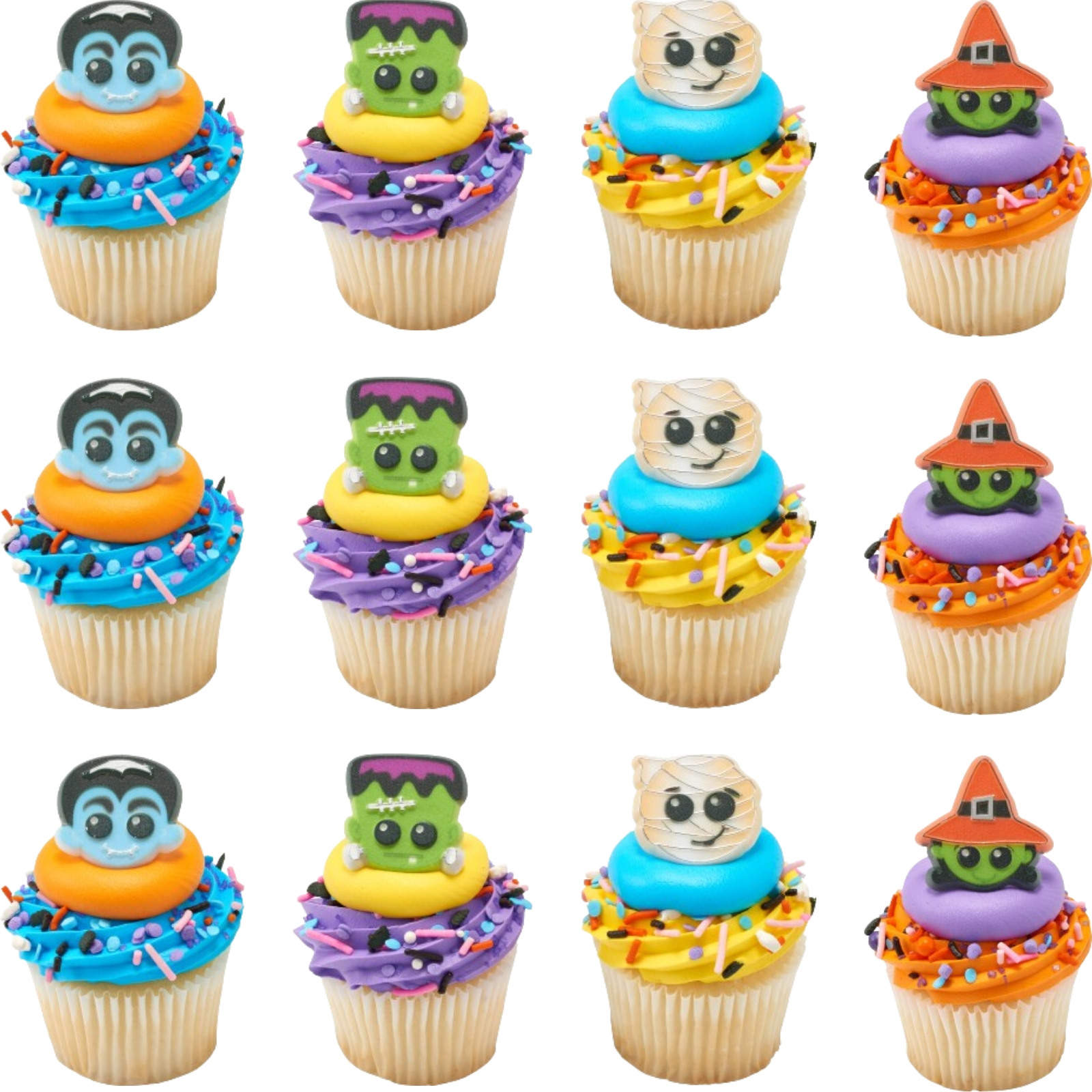 Halloween Character Cupcake Rings (Pack of 12) 