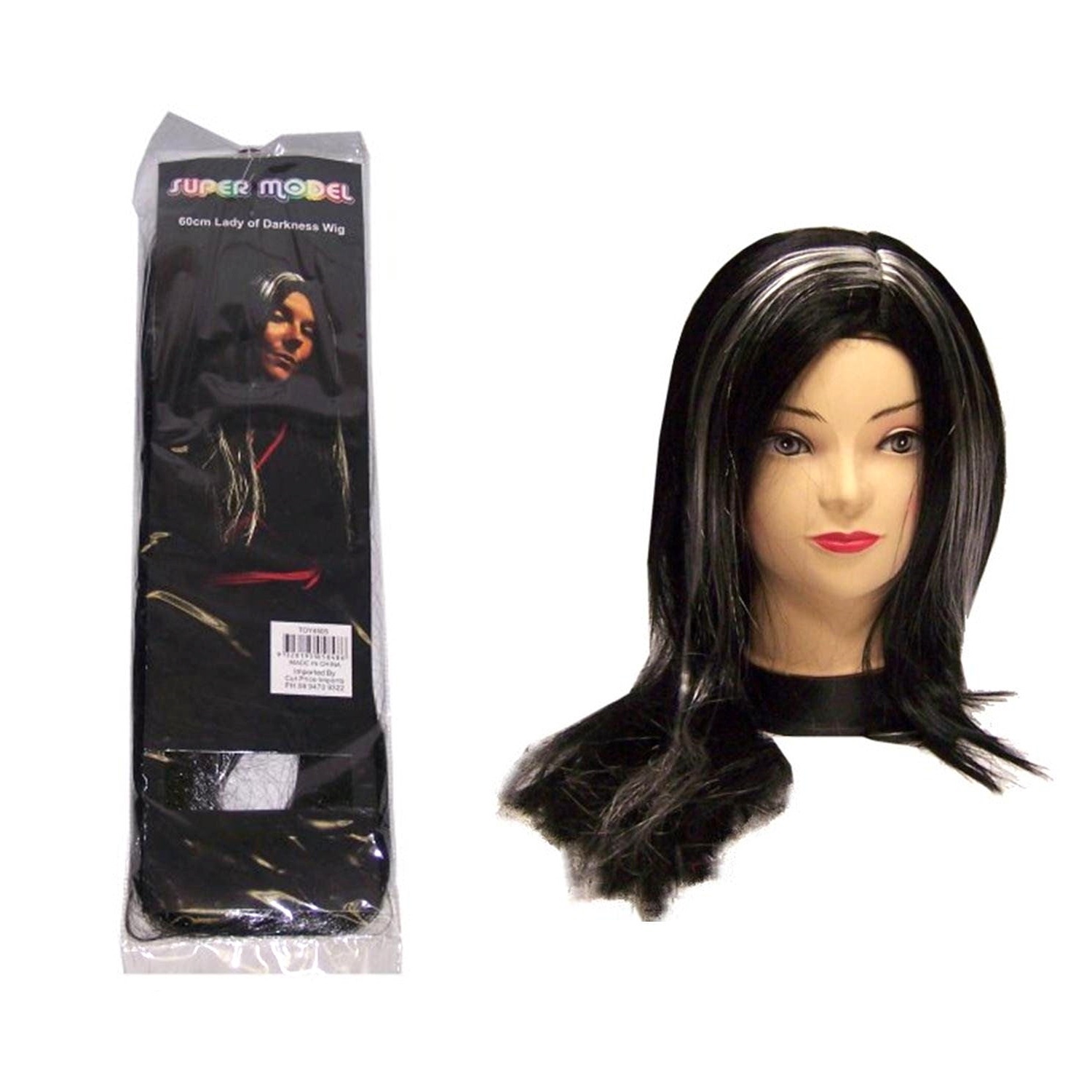 Lady of the Darkness Long Black Wig