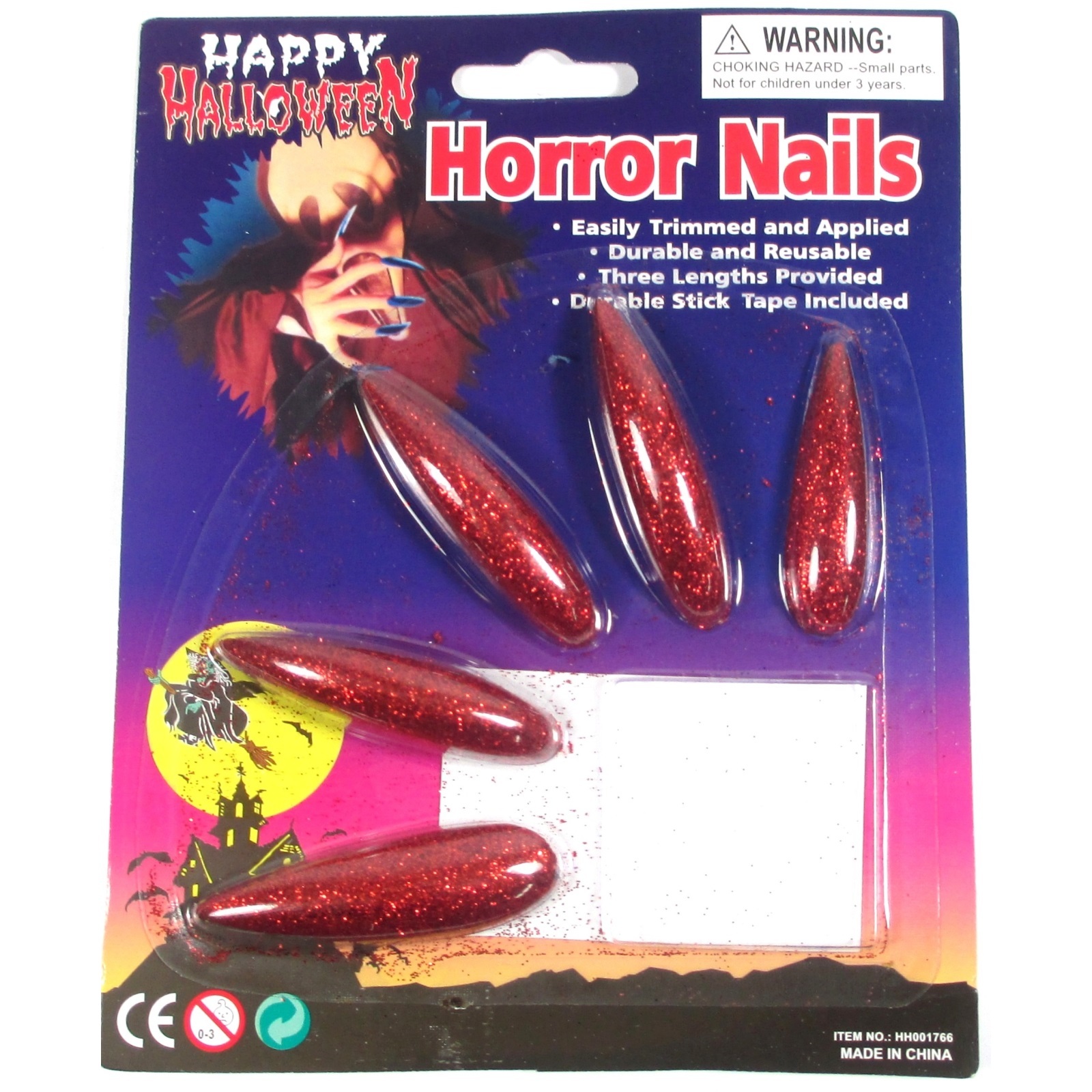 Horror Witches Fingernails Red