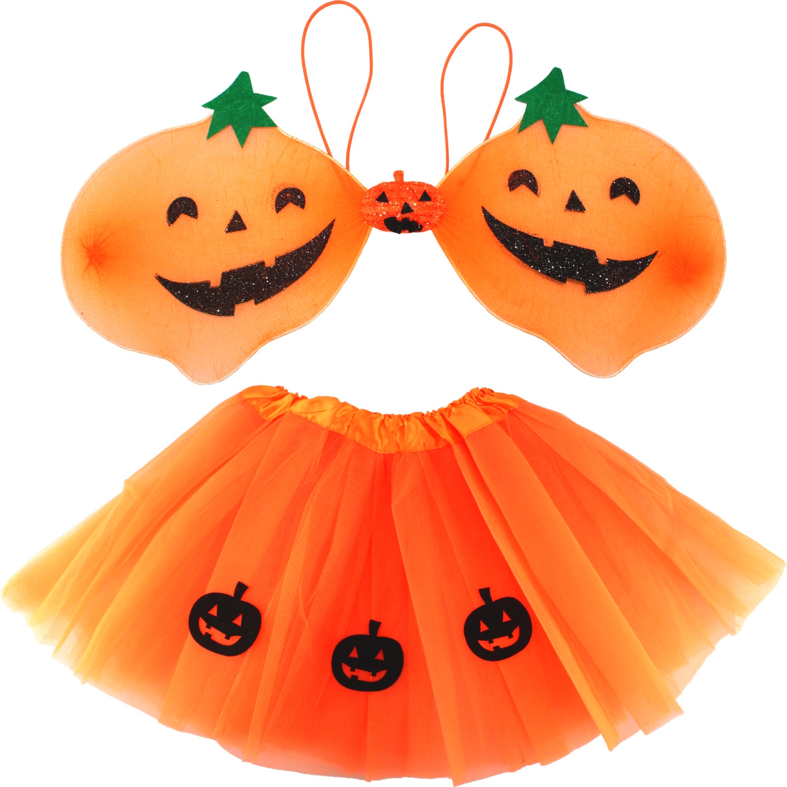 Kids Pumpkin Tutu and Wings Set