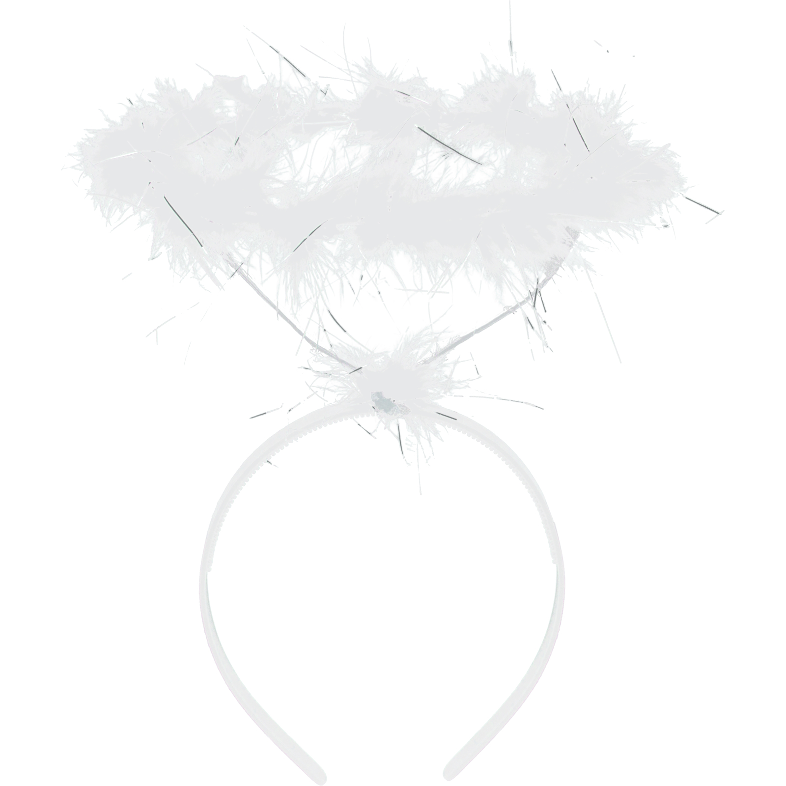 White Feather and Tinsel Angel Halo Headband