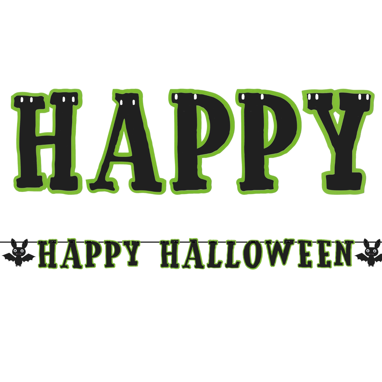 Happy Halloween & Bats Letter Banner