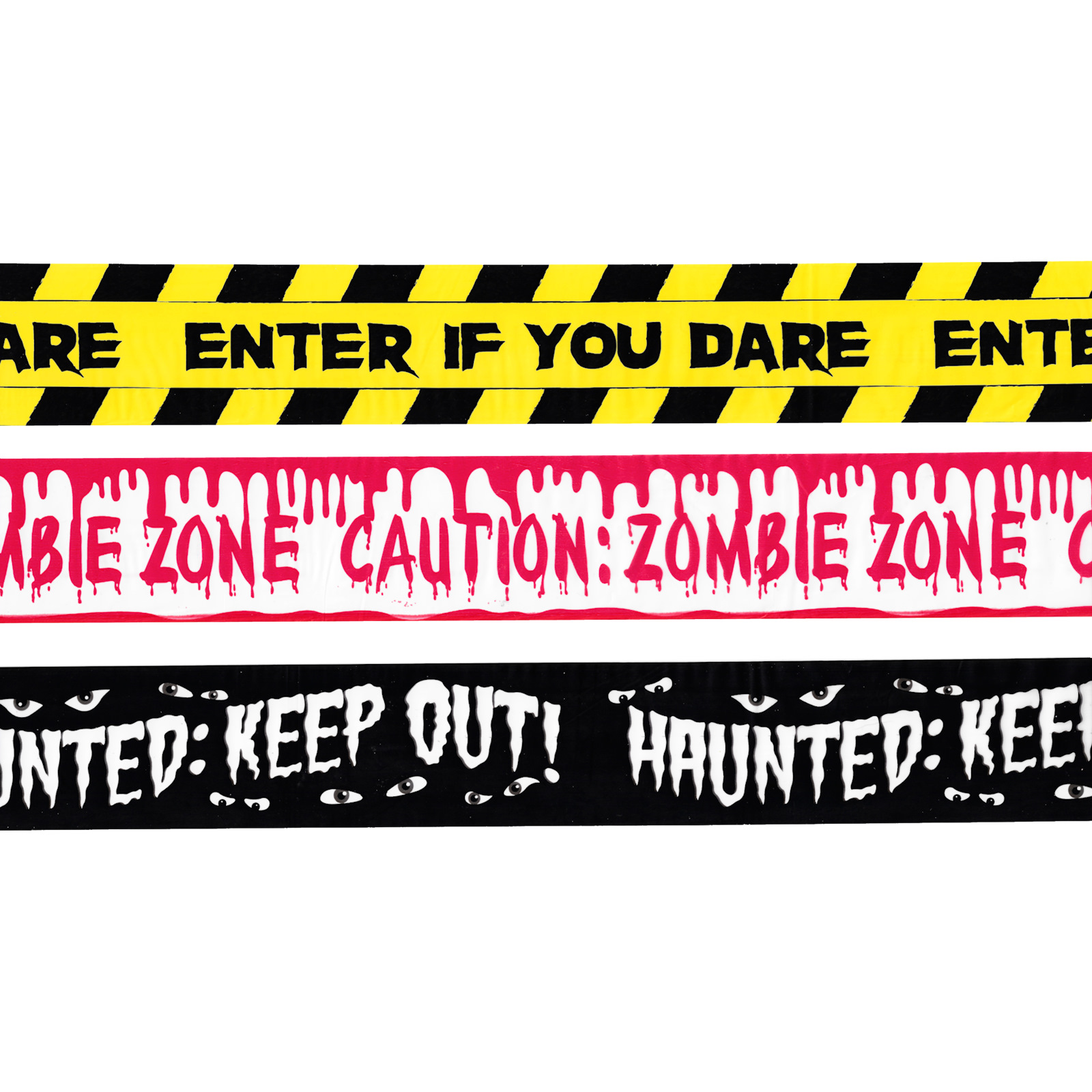 Haunting Fright Tape Banners (Pack of 3) 