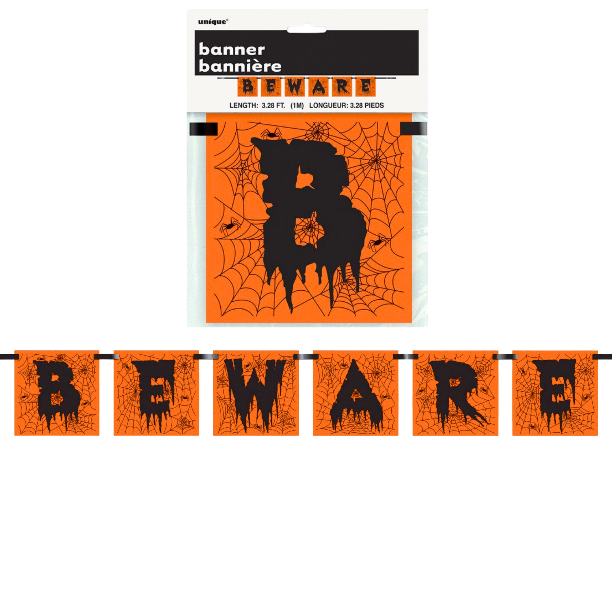 Beware Halloween Pennant Banner 1m