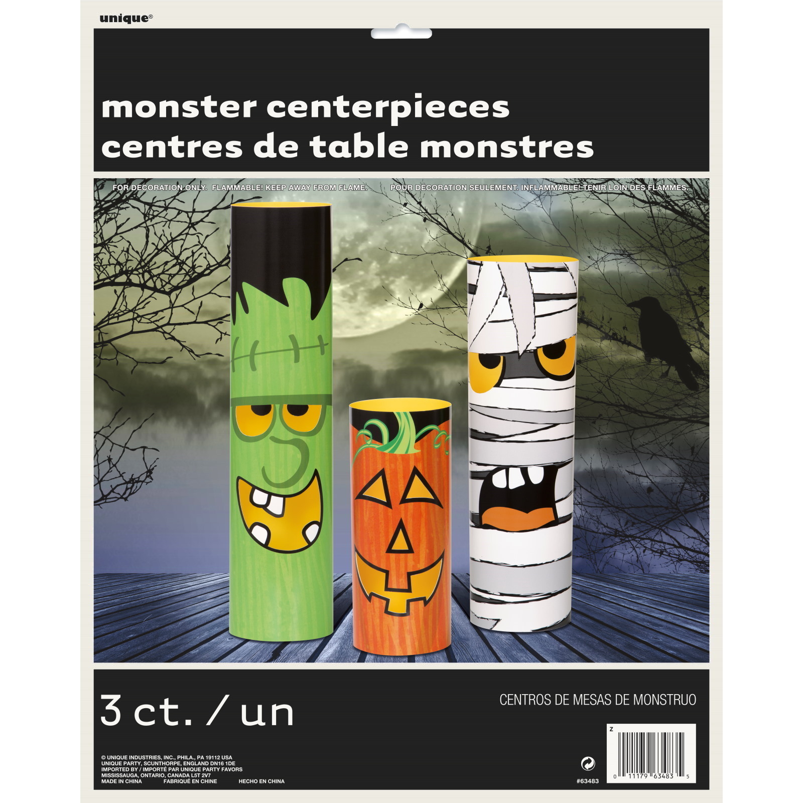 Halloween Monster Totem Centrepieces (Set of 3)