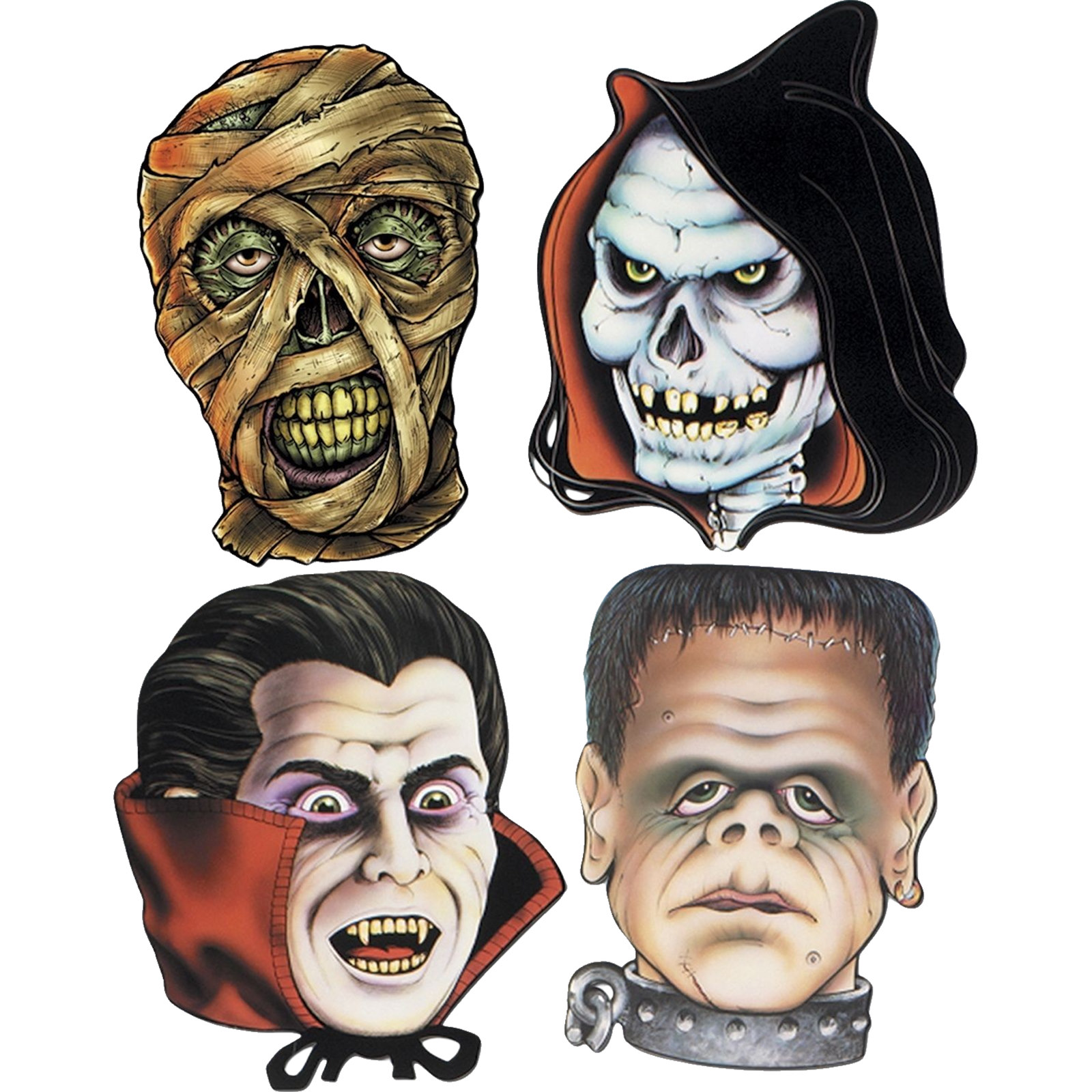 Halloween Monster Cutout Wall Decorations (Pack of 4)