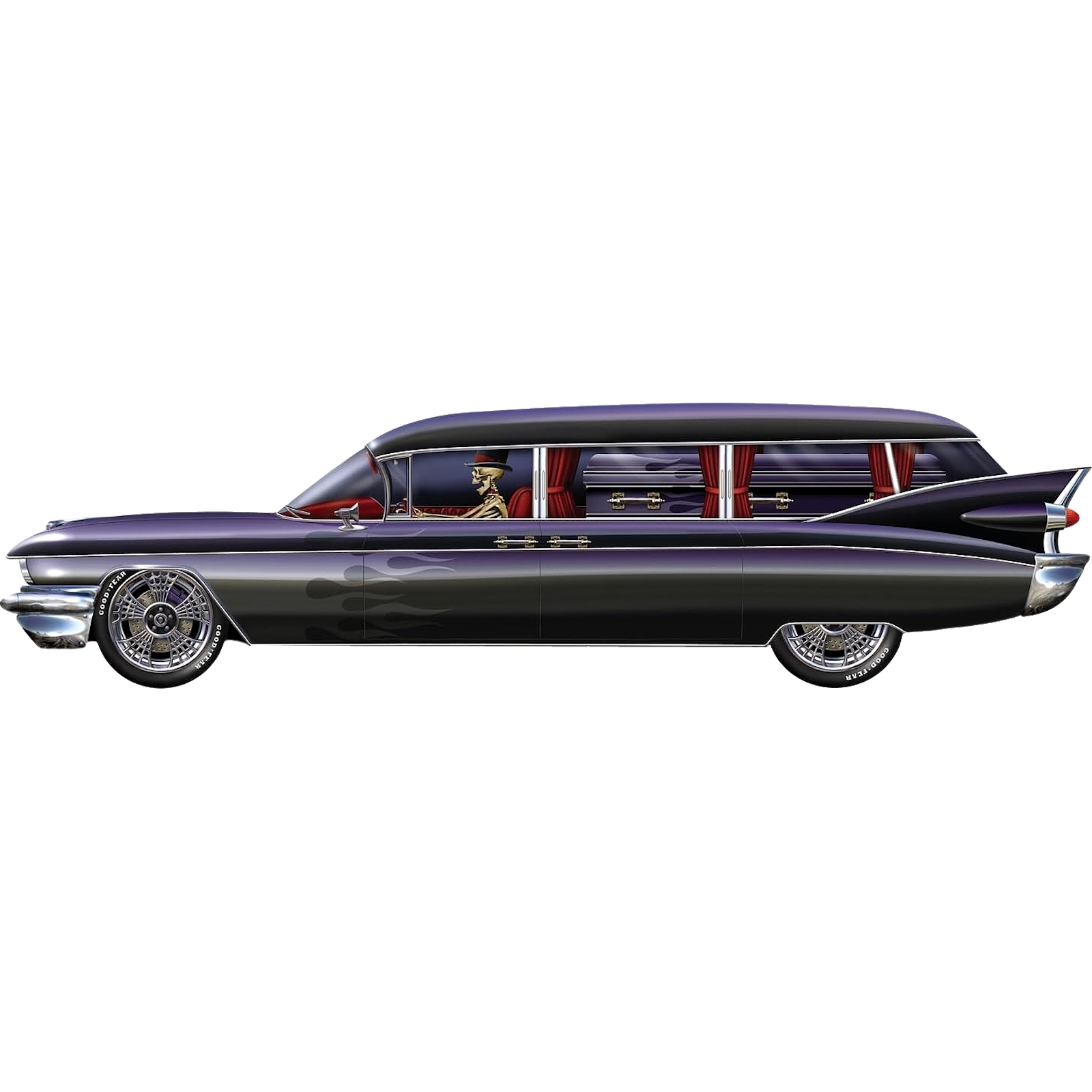 Haunted Hearse Jointed Cutout Decoration (1.8m)