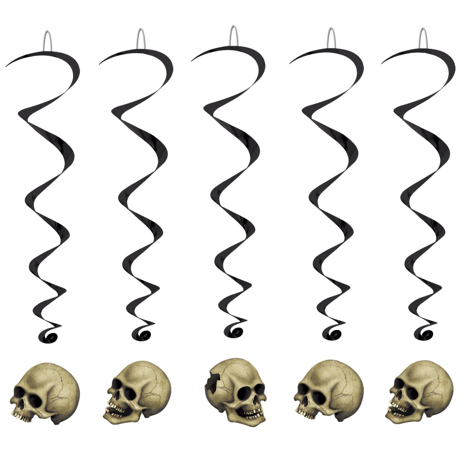 Skull Swirl Decorations (Pack of 5)