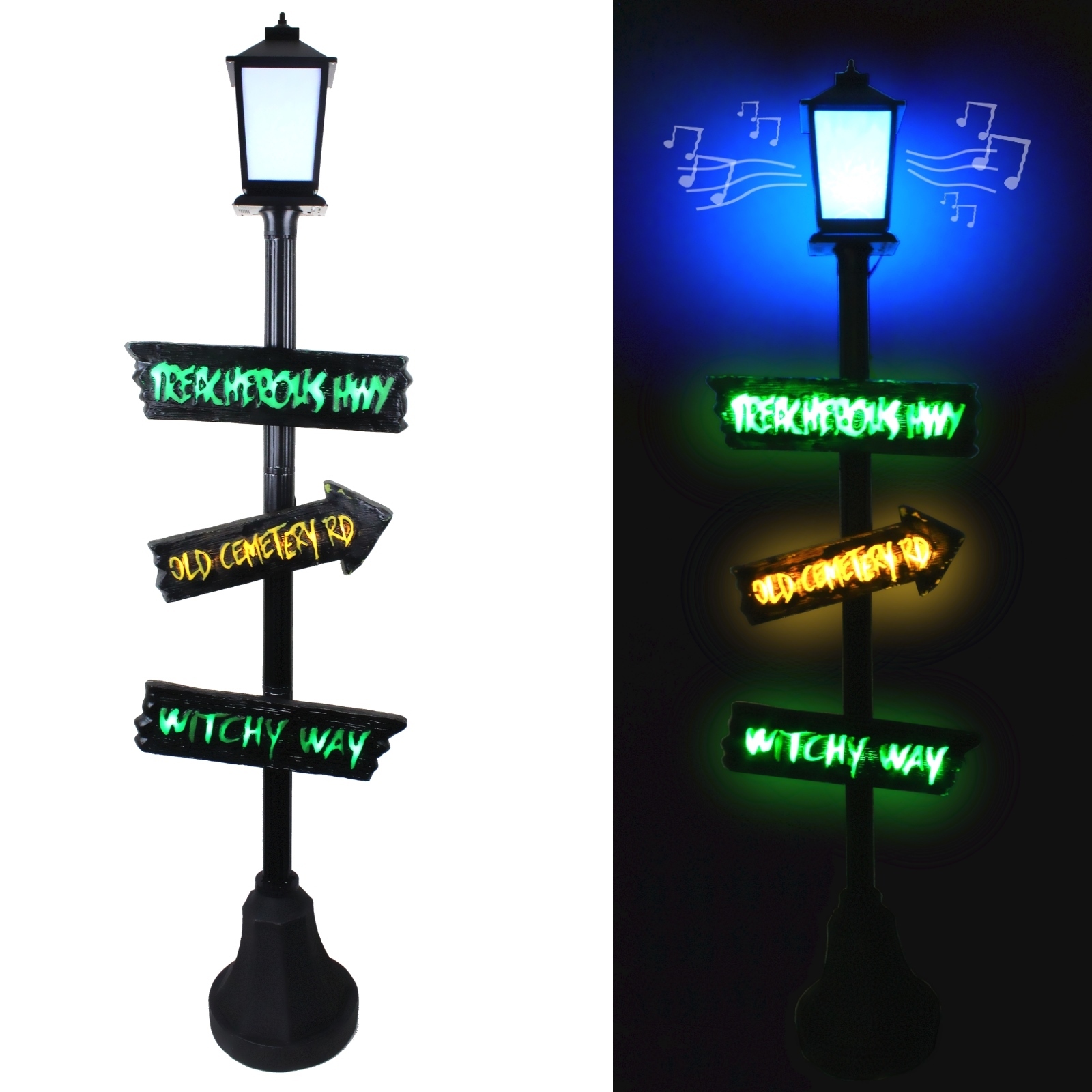 Halloween Lights and Sounds Lamp Post