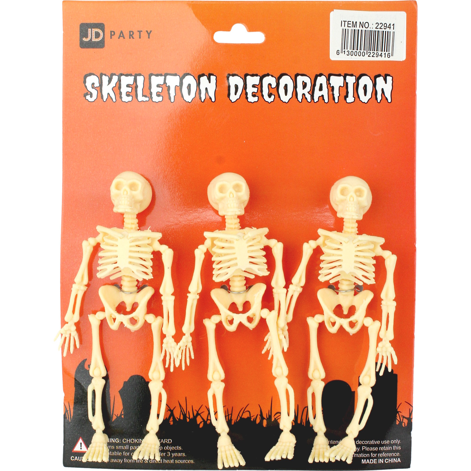 Small Plastic Skeletons (Pack of 3)