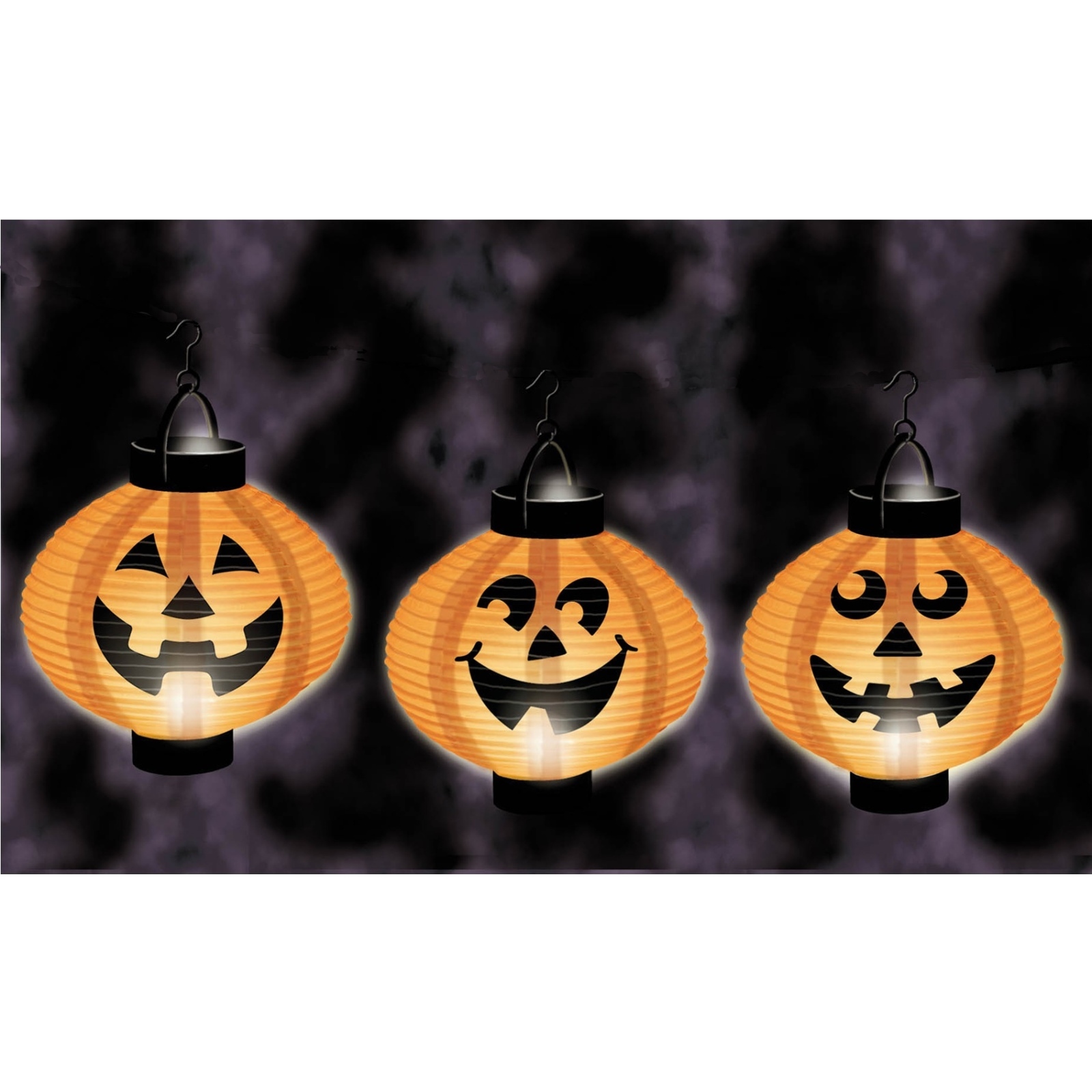 Halloween Pumpkin Light Up Lanterns (Pack of 3)